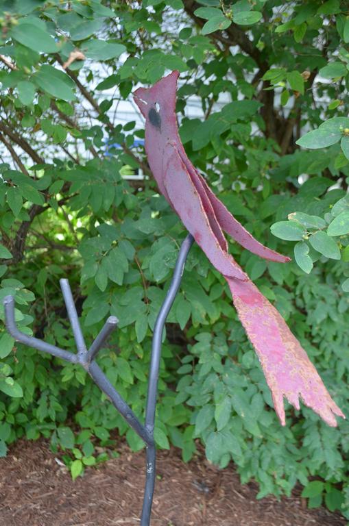 Garden Sculpture Cardinal by Visionary Metal Sculptor, Ellis Nelson at