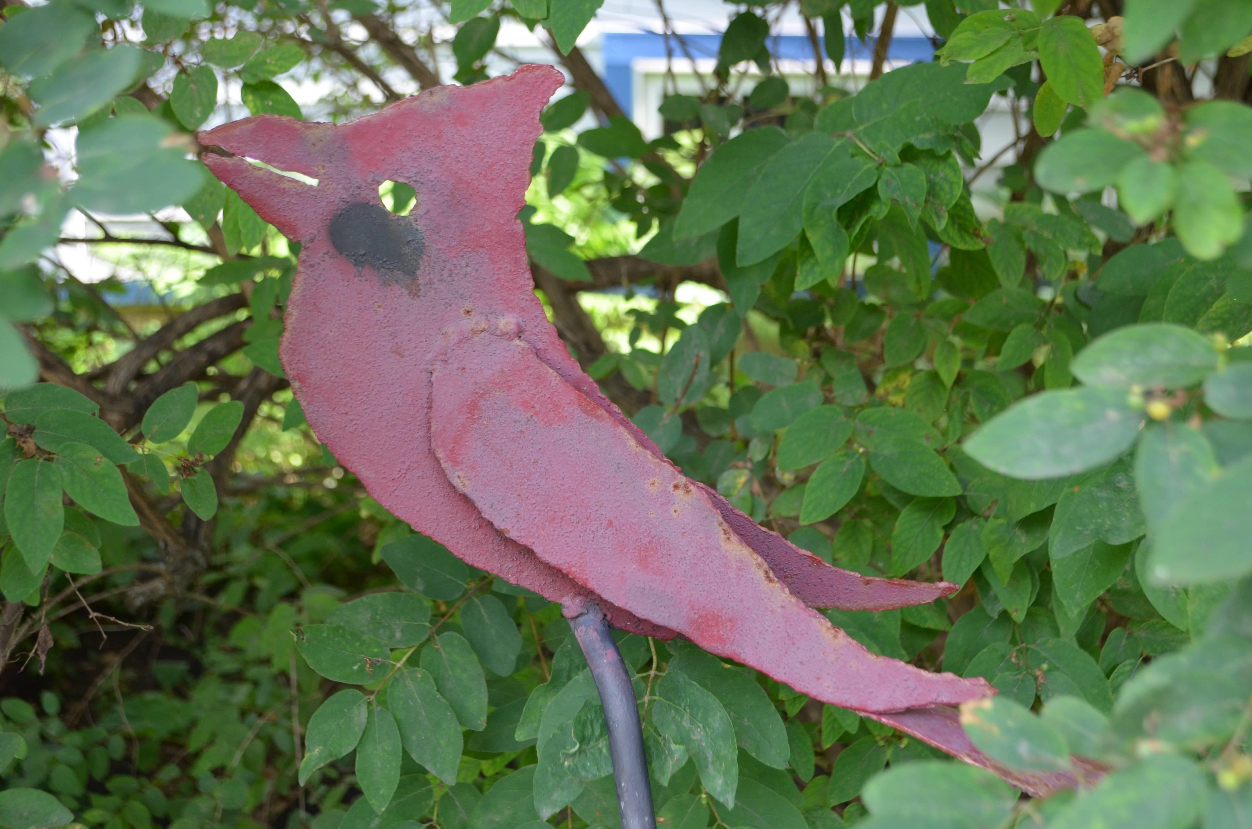 Garden Sculpture Cardinal by Visionary Metal Sculptor, Ellis Nelson 1