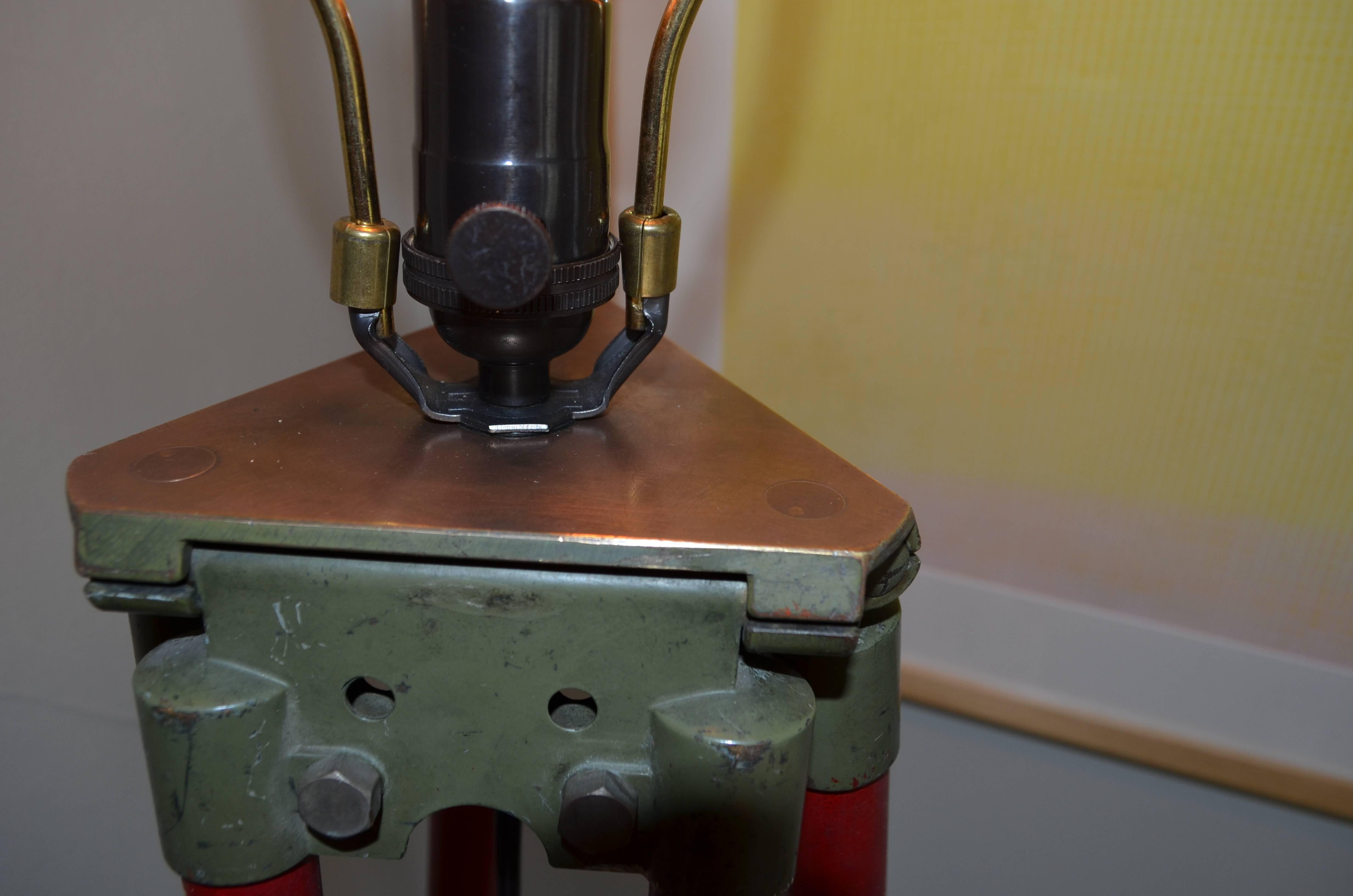Floor Lamp Created from Swiss Surveyor Tripod In Excellent Condition In Madison, WI