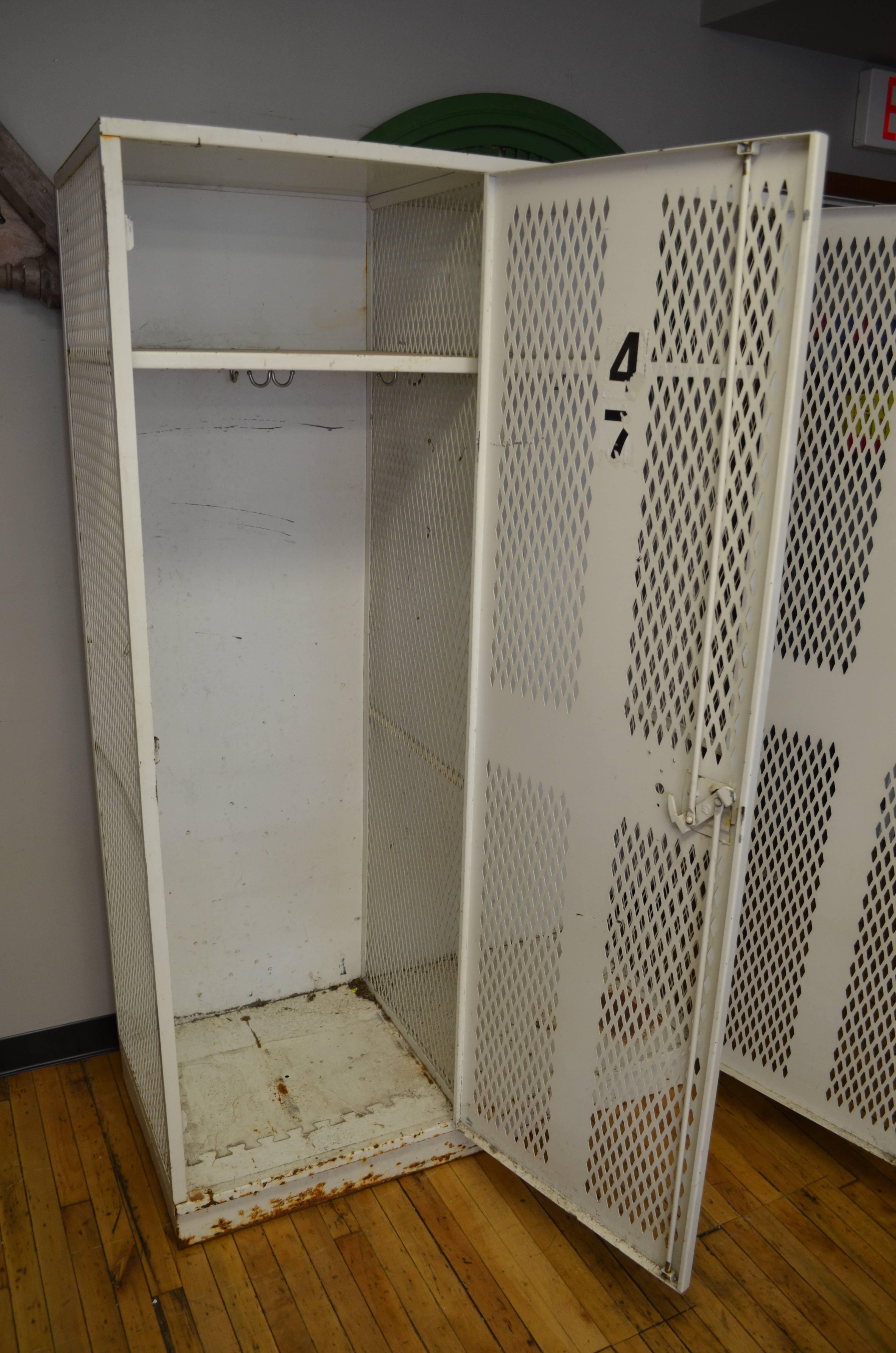 Hockey Gym Locker Unit of Steel with Two Wide, Deep Compartments In Good Condition In Madison, WI