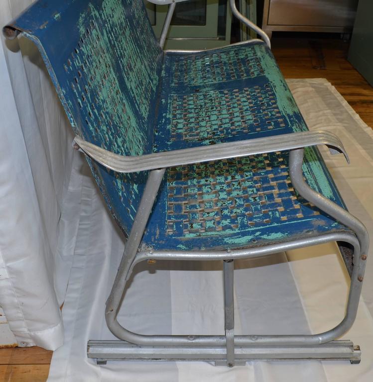 Mid-Century Porch Glider of Lightweight Aluminum in As-Found Paint Patina at 1stdibs