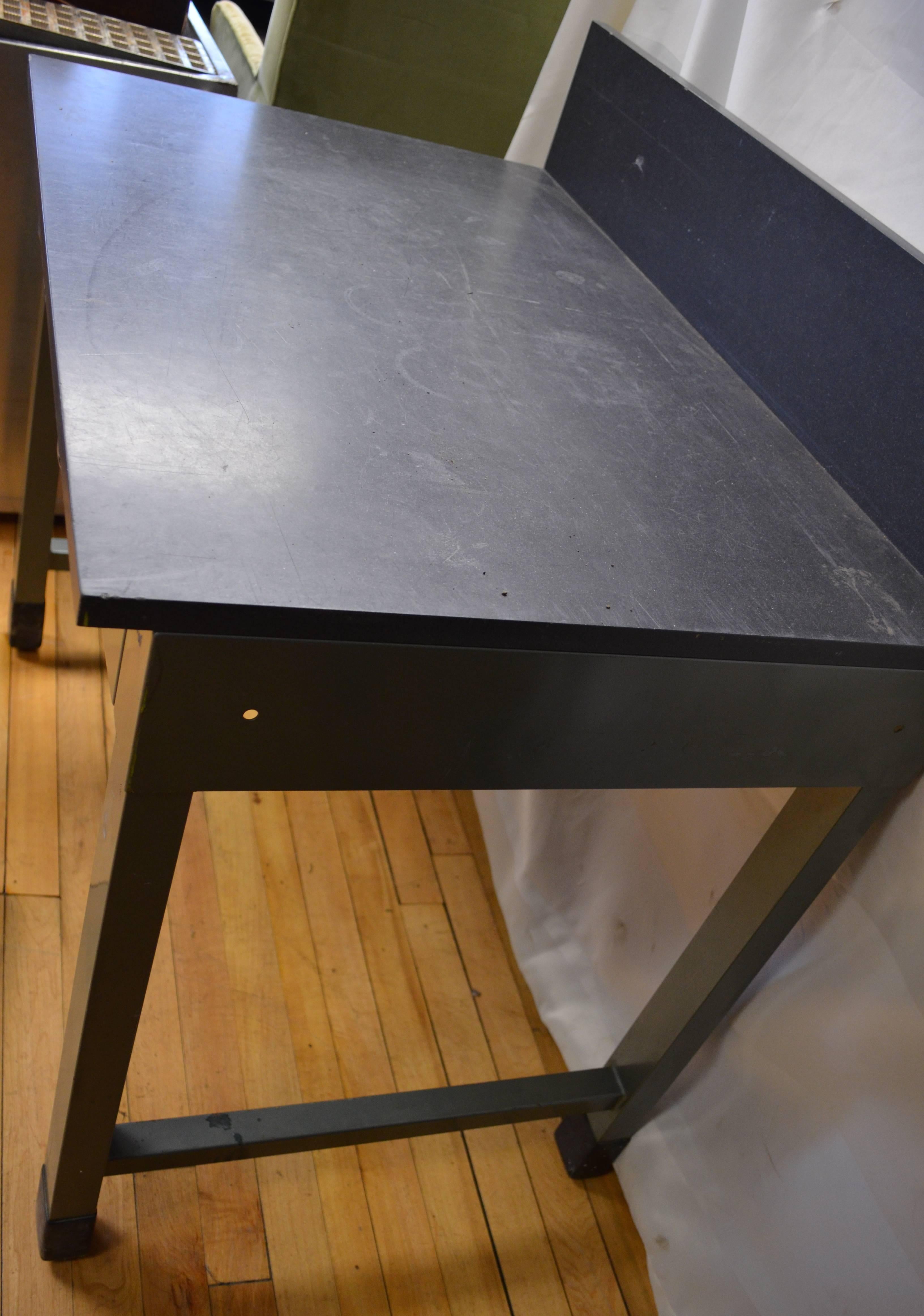 Mid-Century Modern Mid-Century Steel Desk with As-Found Slate Top and Backsplash