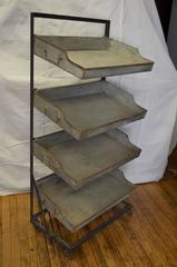 Industrial Storage Cart on Wheels with Four Removable Trays