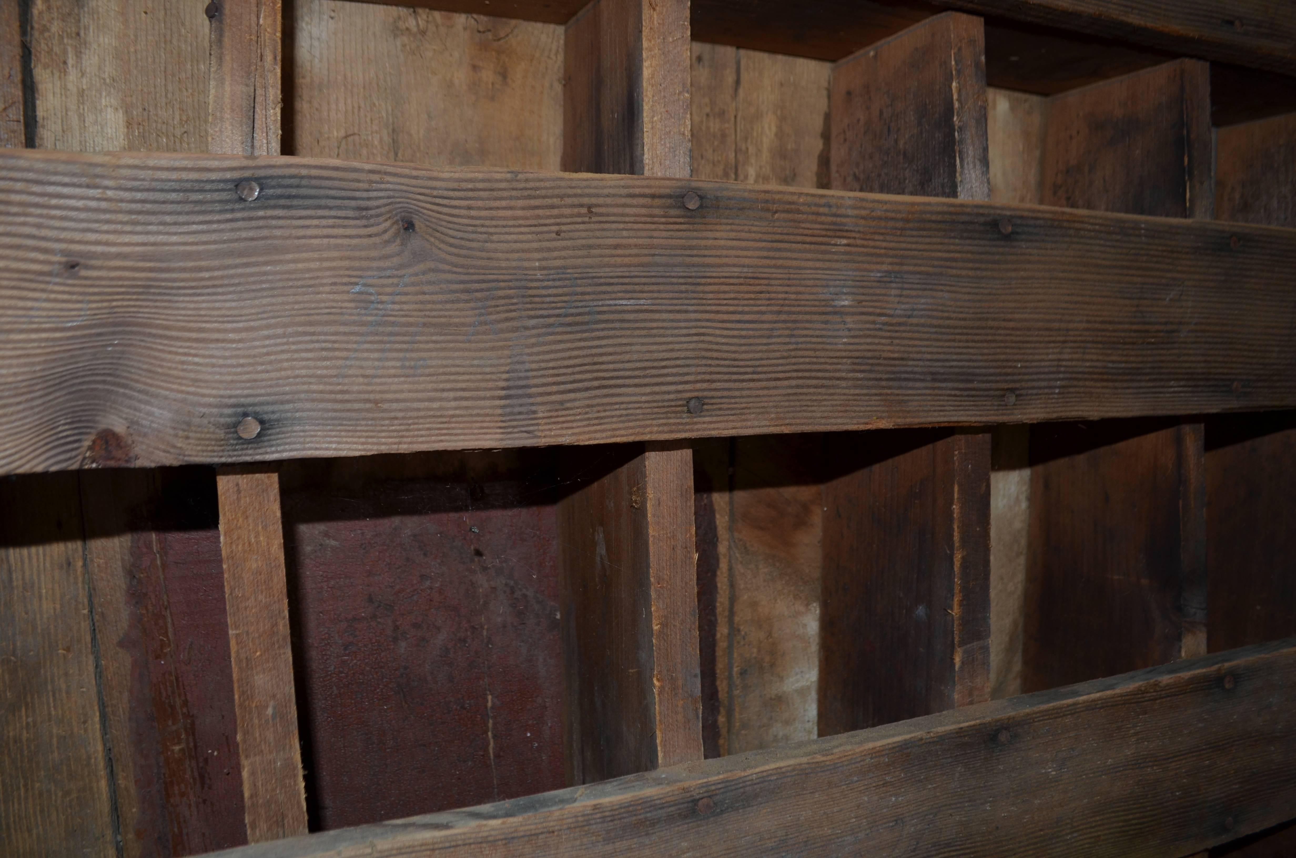 Mid-20th Century Primitive, Depression Era Farm Cabinet Hand-Built of Found Lumber