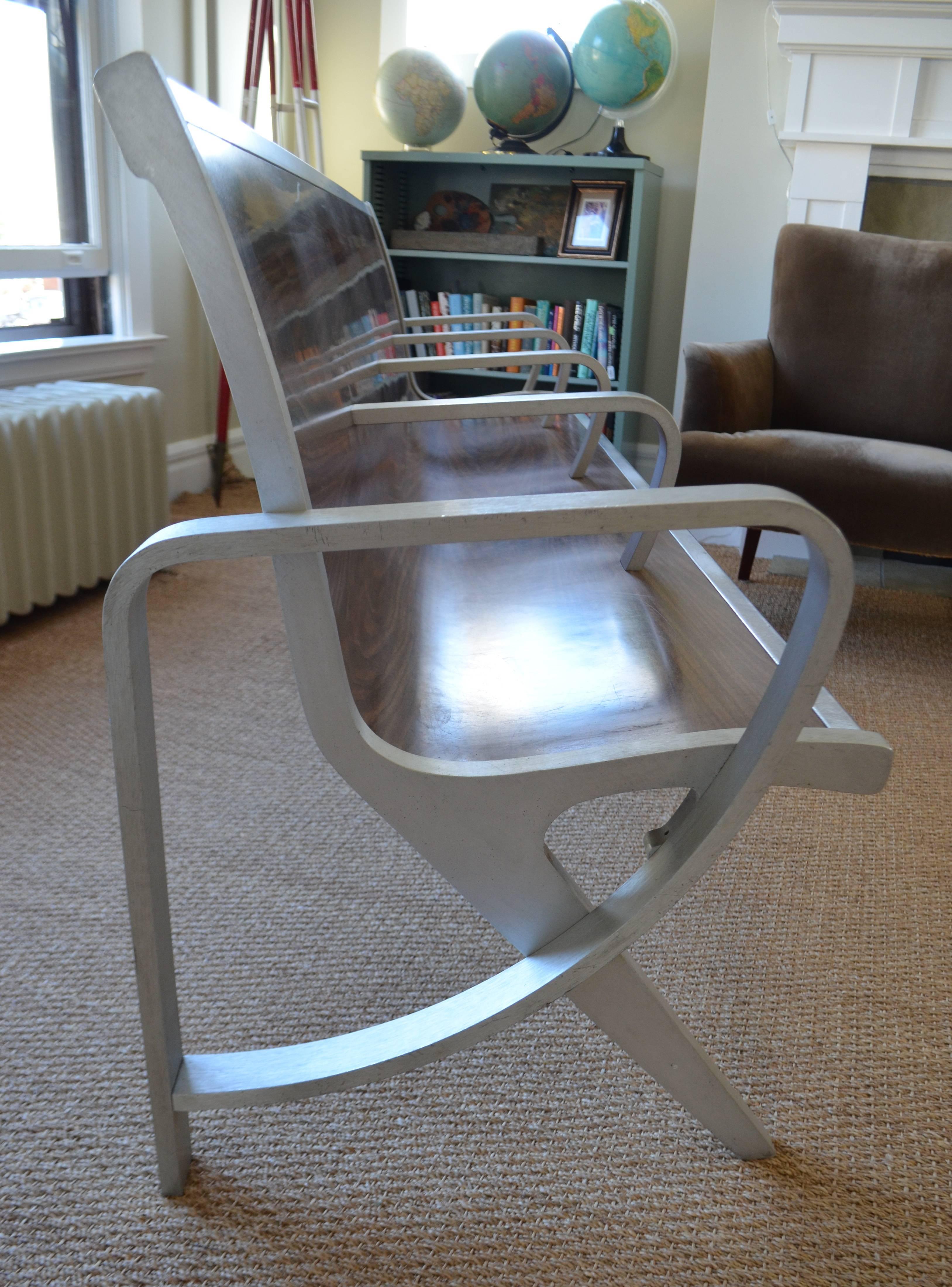 Mid-20th Century Mid-Century Bench from Waiting Room of Train/Bus Depot