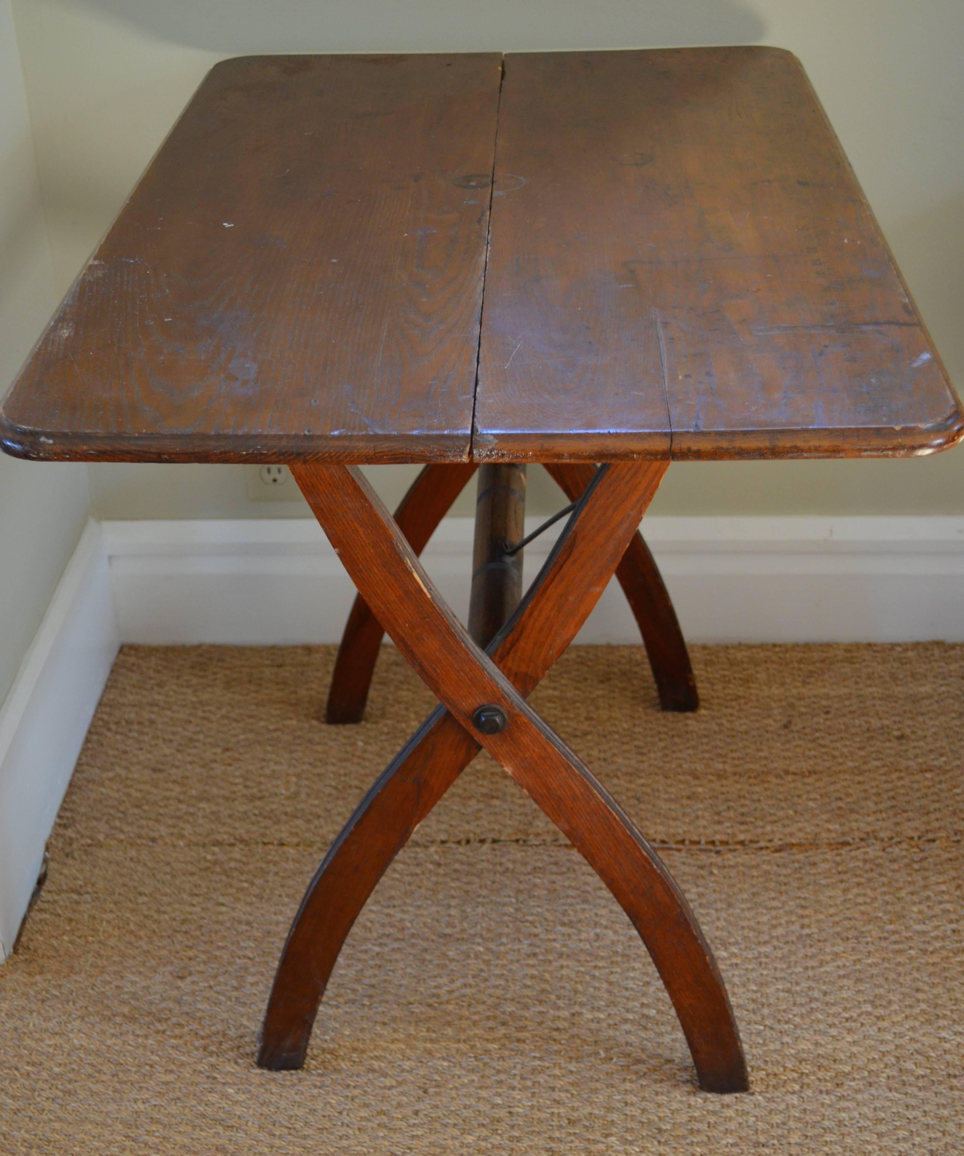 American Craftsman Wooden Sewing/Folding Table, Early 1900s