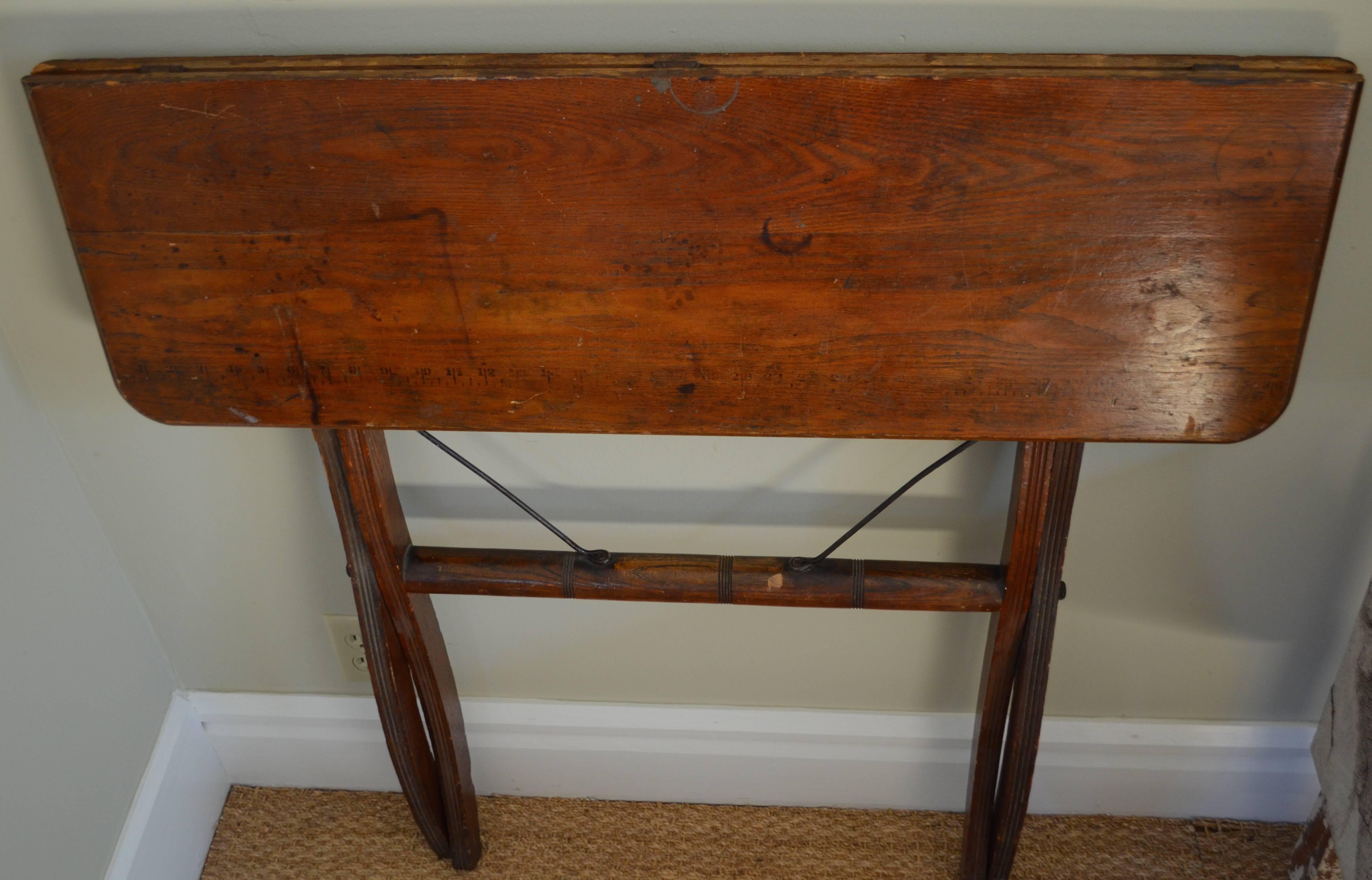 Wooden Sewing/Folding Table, Early 1900s In Excellent Condition In Madison, WI