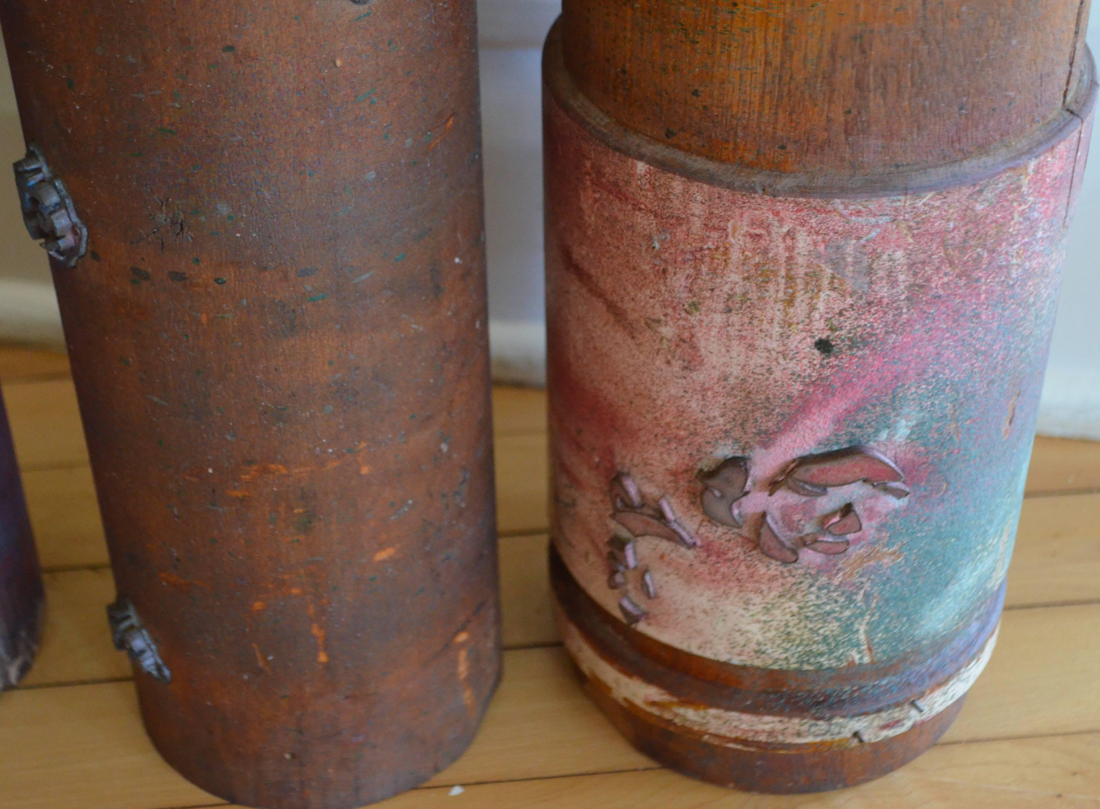 Wallpaper Printing Rollers as Industrial Artifacts/Vases, Set of Three 1