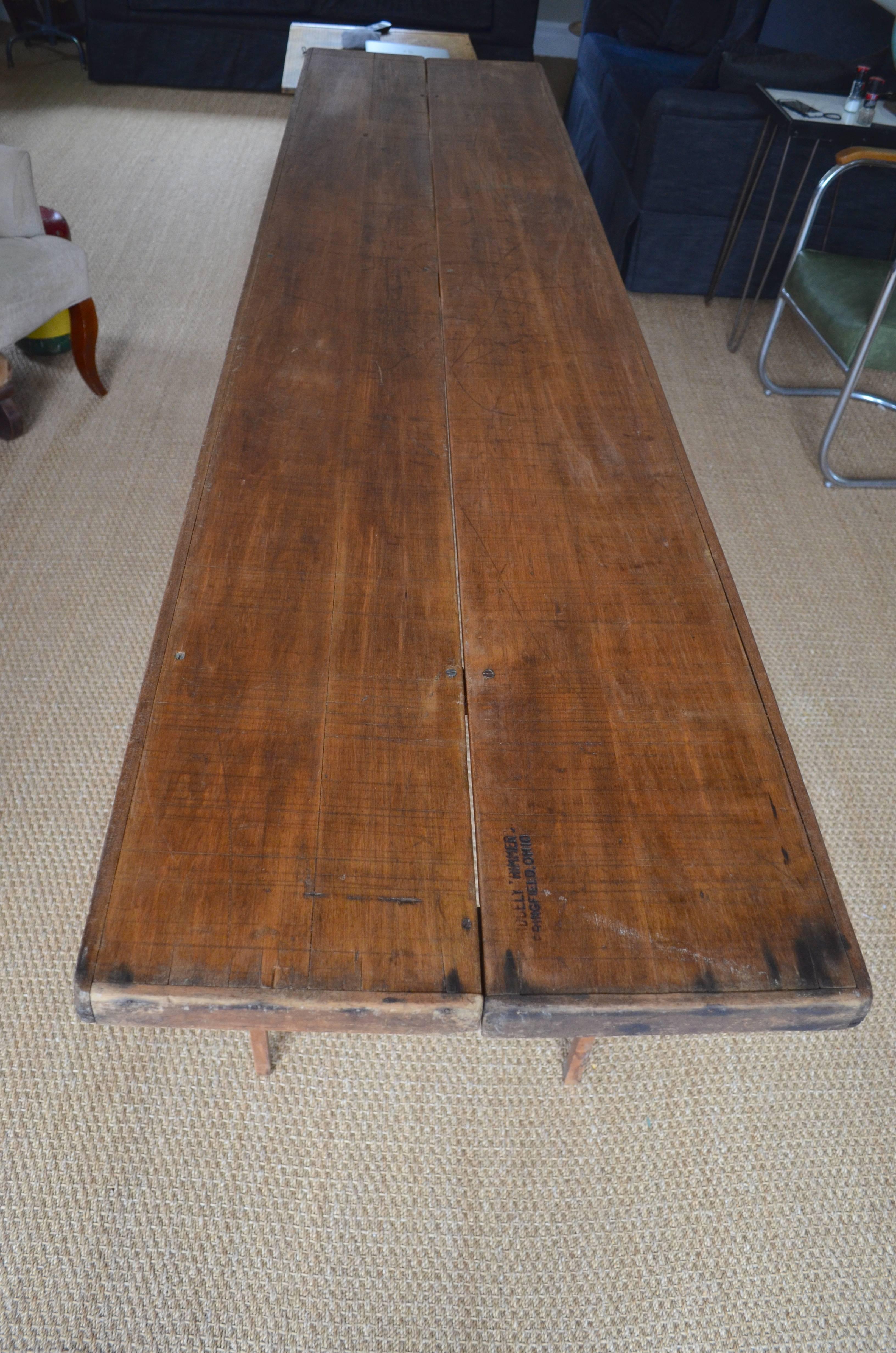 Folding Wooden Table Used by Wallpaper In Excellent Condition In Madison, WI