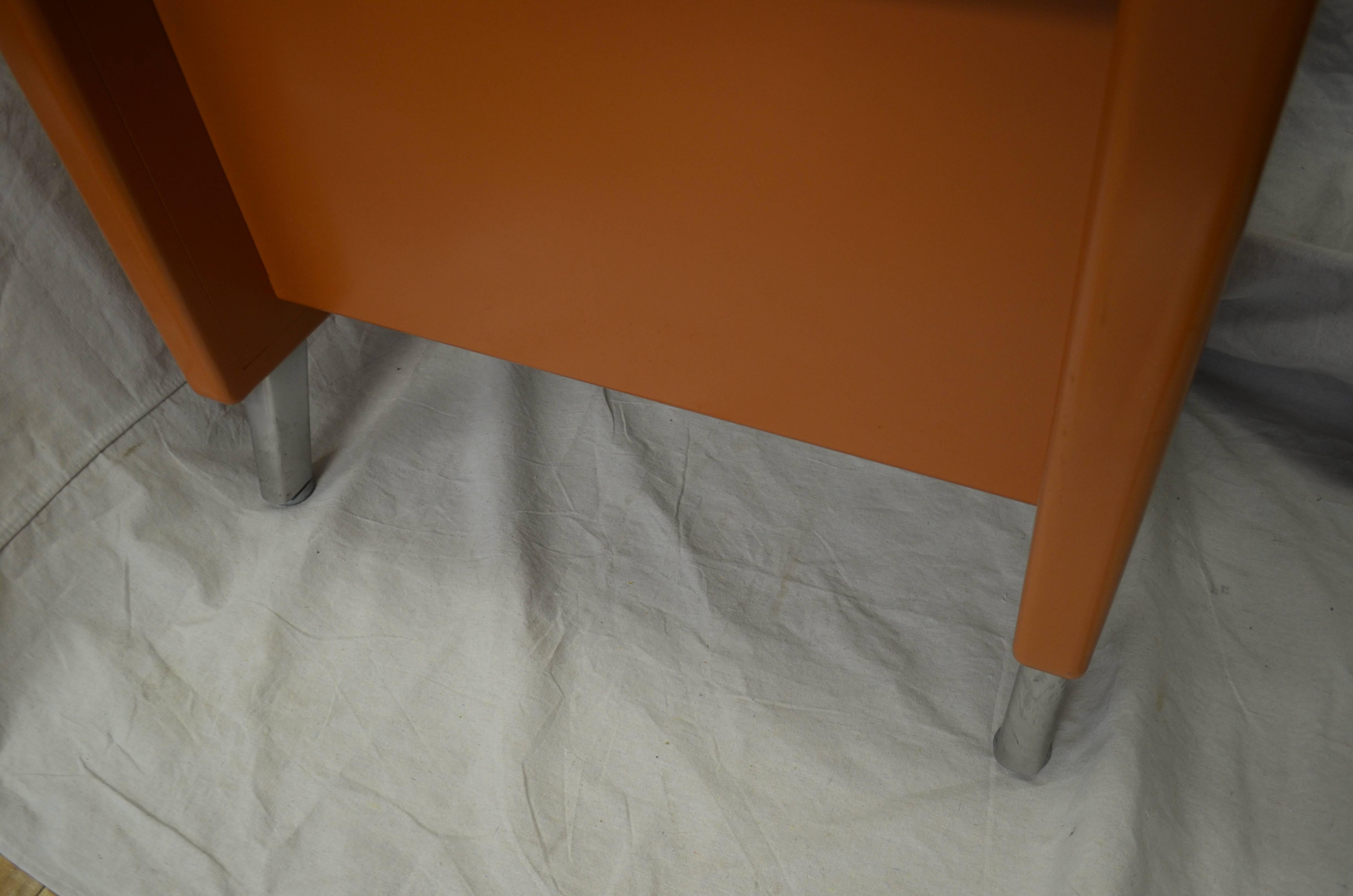 Mid-Century Tanker Desk in Orange In Excellent Condition In Madison, WI