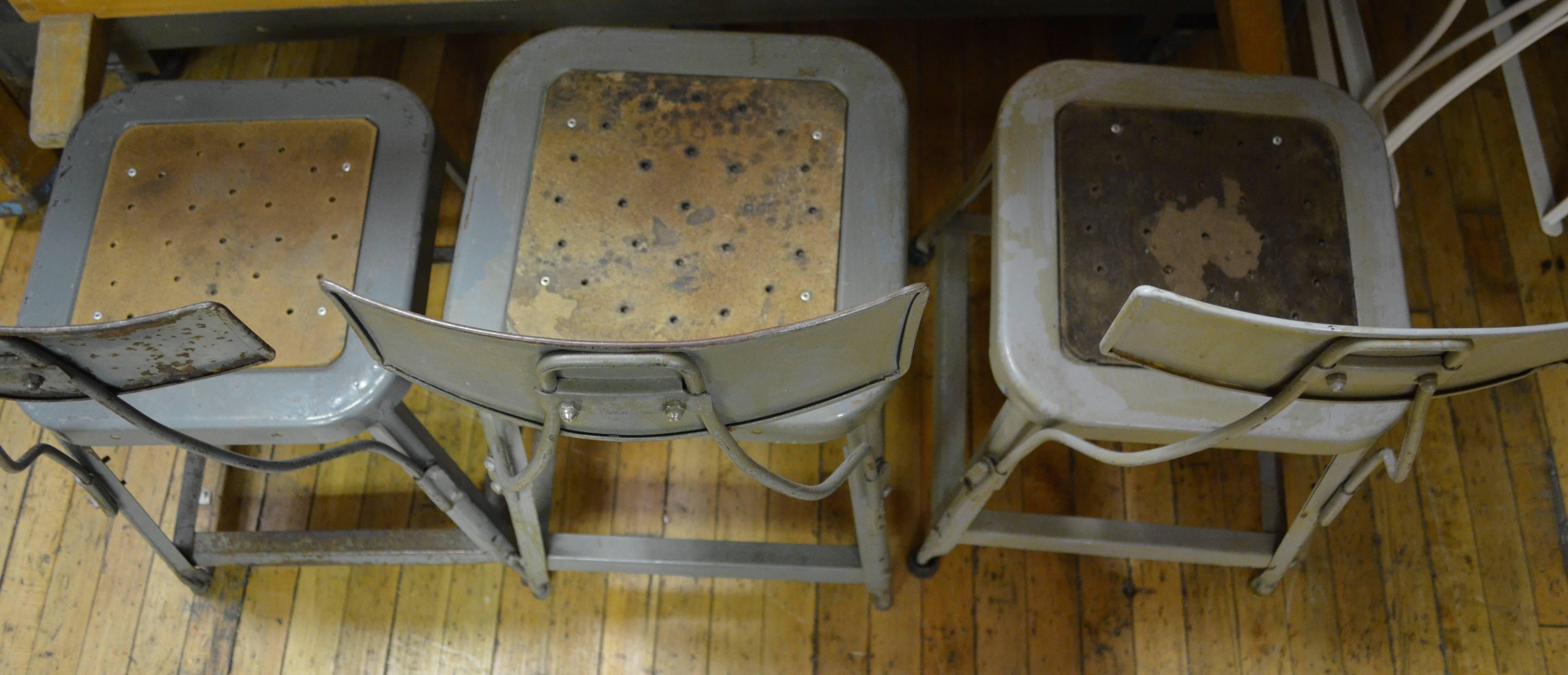 Industrial Steel Chairs, Set of Three 5