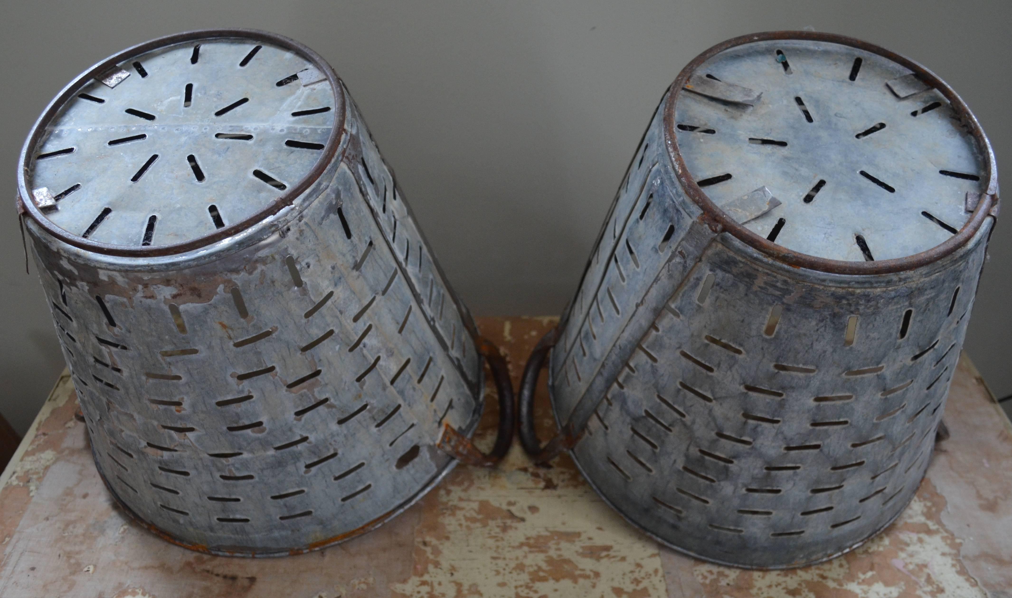 Vintage Turkish Olive Baskets, Pair In Excellent Condition For Sale In Madison, WI