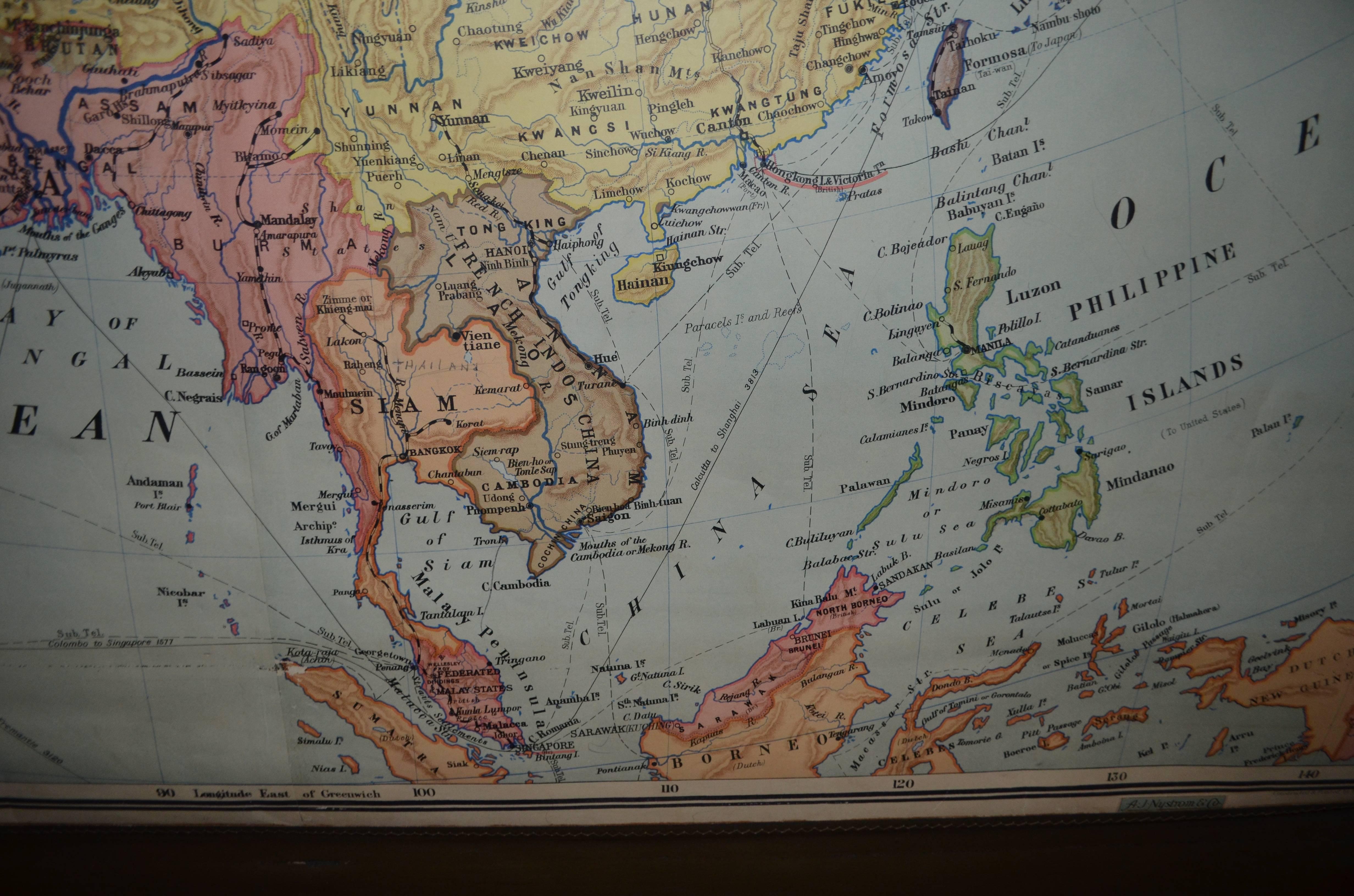 Wood Map of Asia, Early 1900s