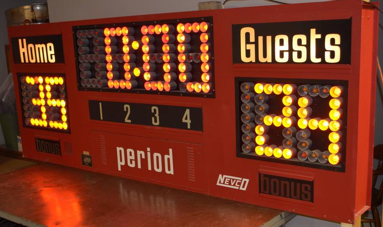 Basketball Scoreboard from NEVCO, early 1980s at 1stdibs