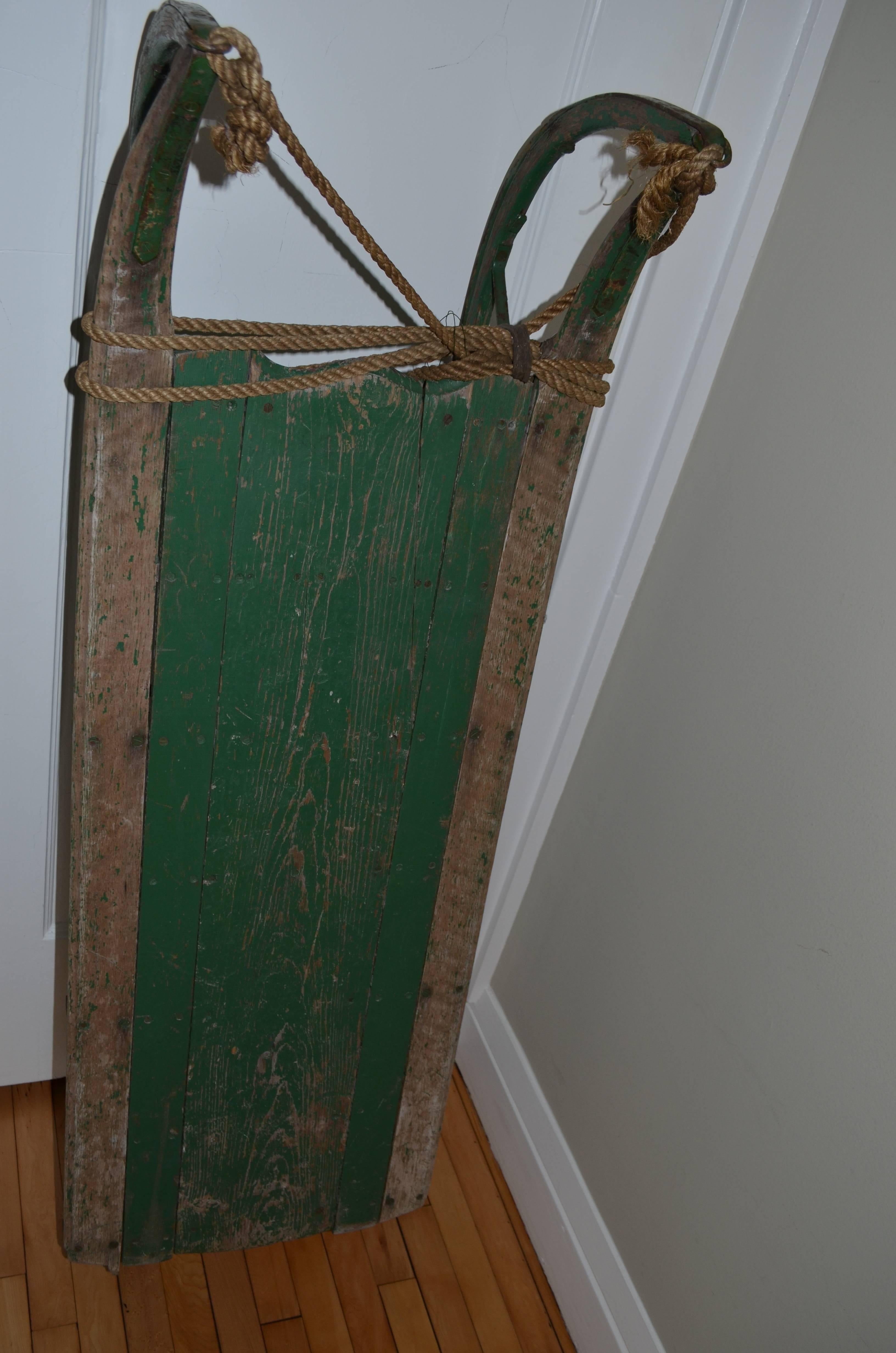 Steel Folk Art Sled from Maine, Early 1900s