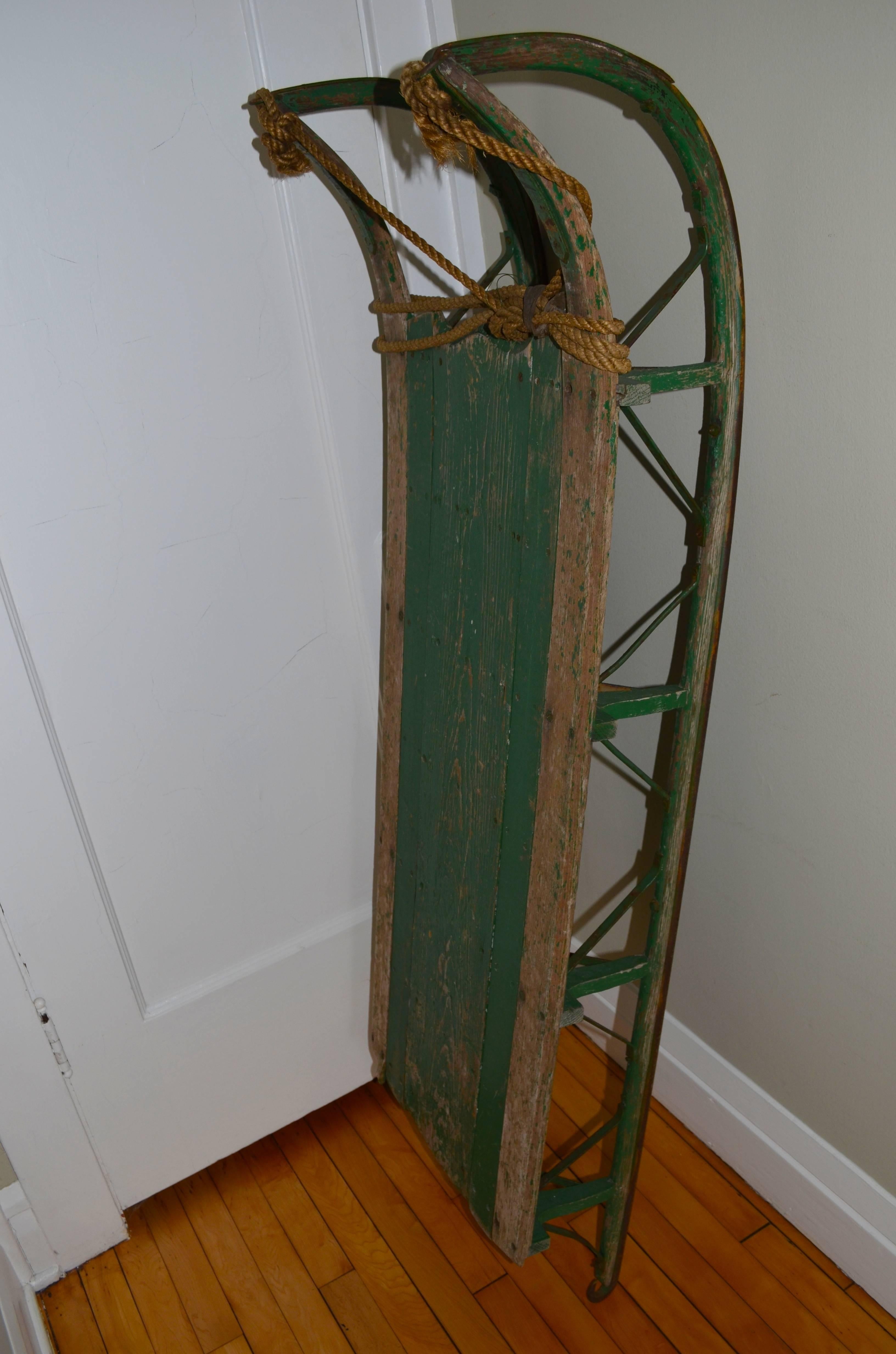 American Folk Art Sled from Maine, Early 1900s