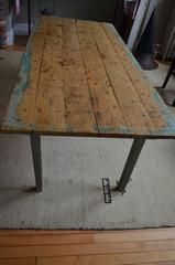 Children's Furniture: Vintage Wooden Table from Midwestern Schoolhouse