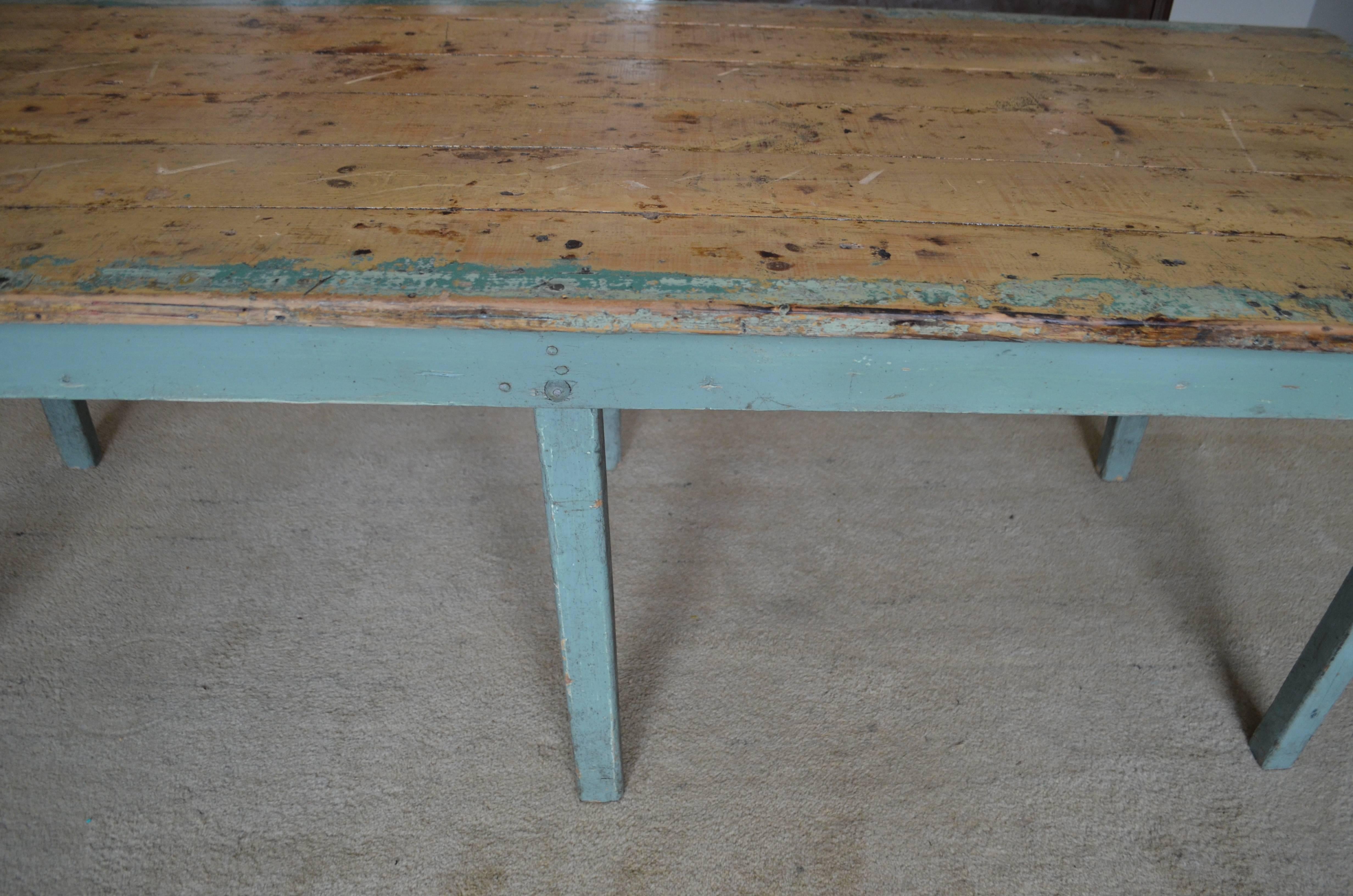 Children's Furniture: Vintage Wooden Table from Midwestern Schoolhouse 1