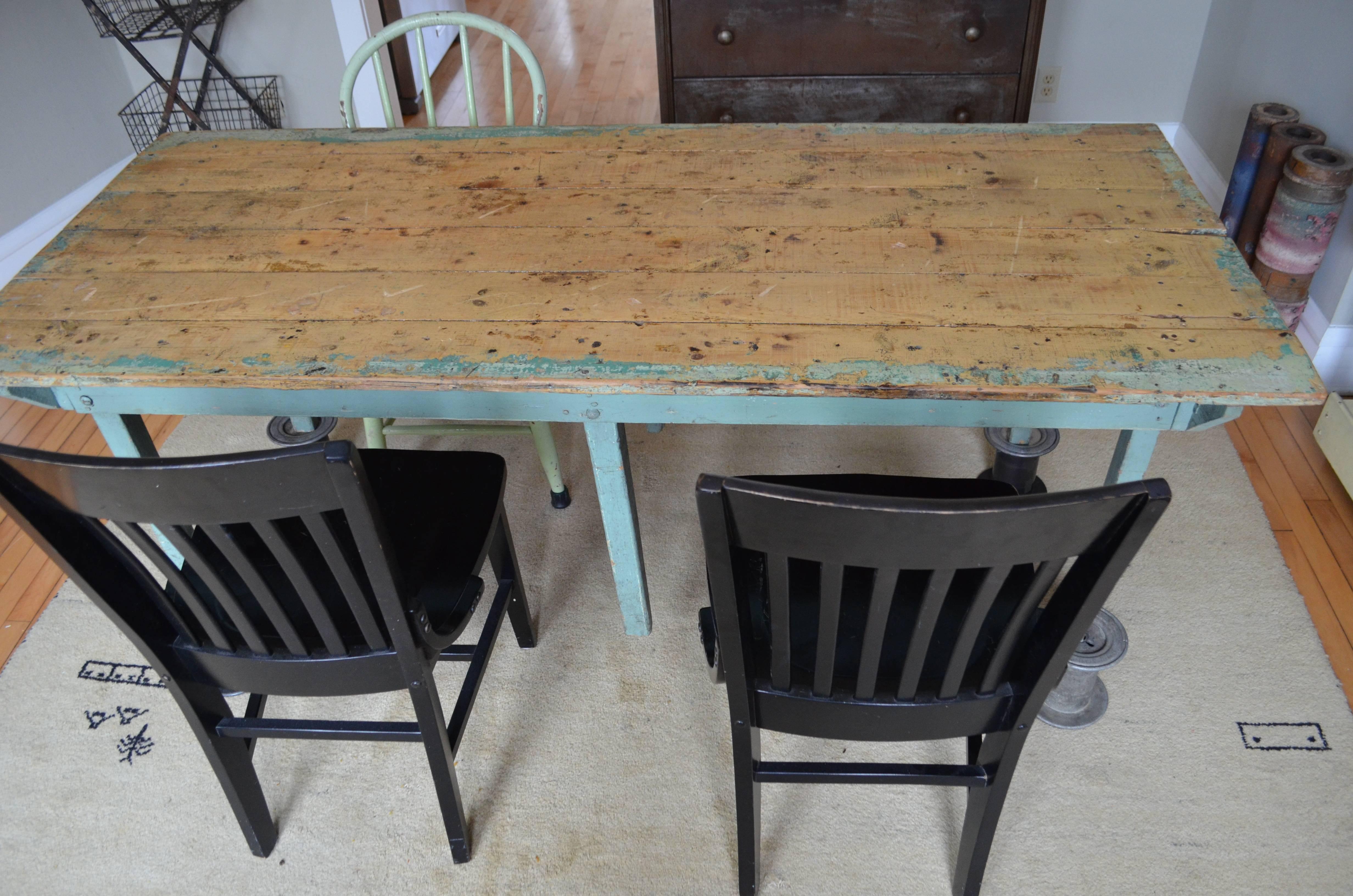 Children's Furniture: Vintage Wooden Table from Midwestern Schoolhouse 4