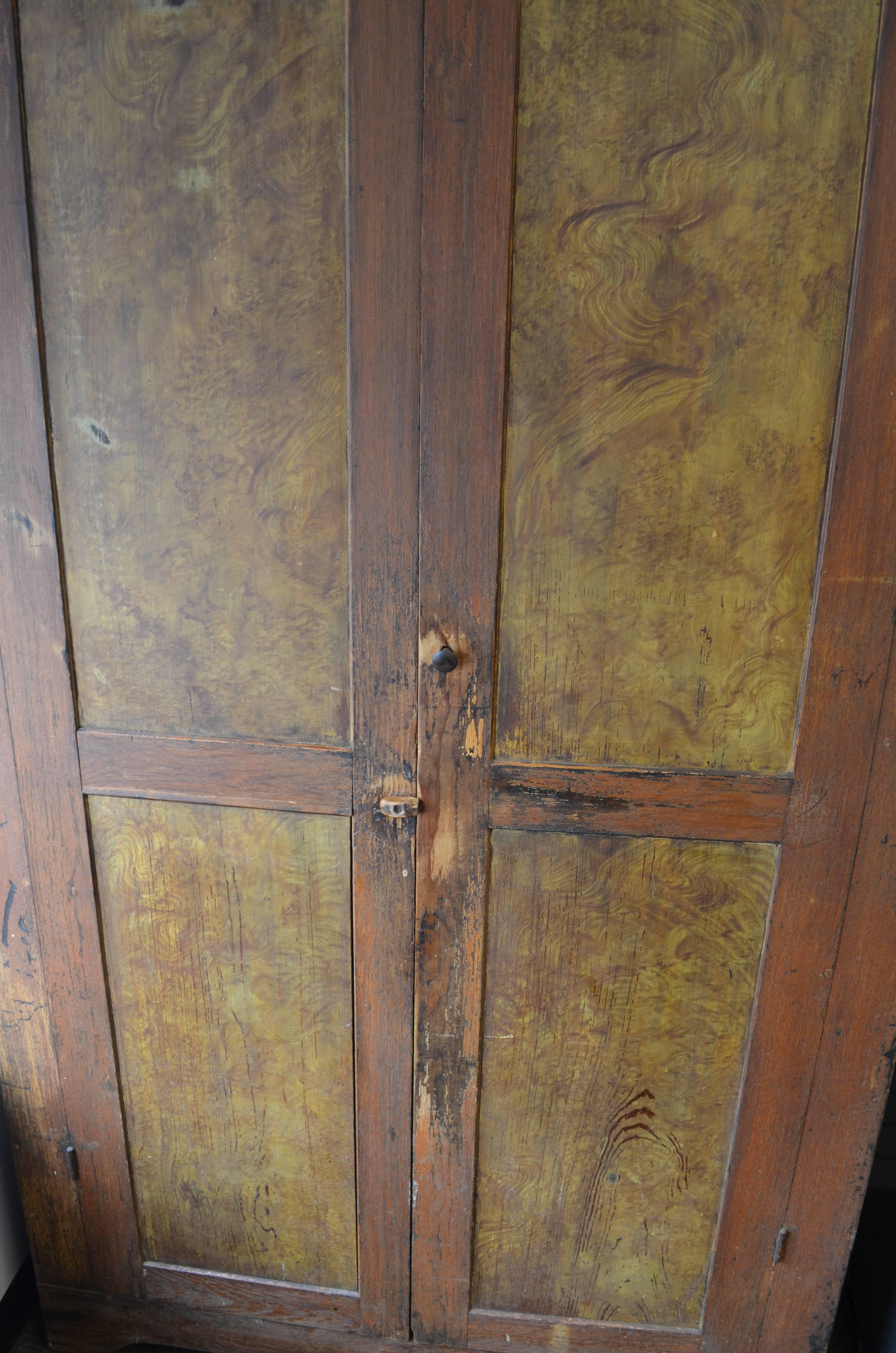 1800s Folk Art Pine Cupboard, Handmade 5