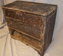 Primitive Wooden Two-Drawer Cabinet
