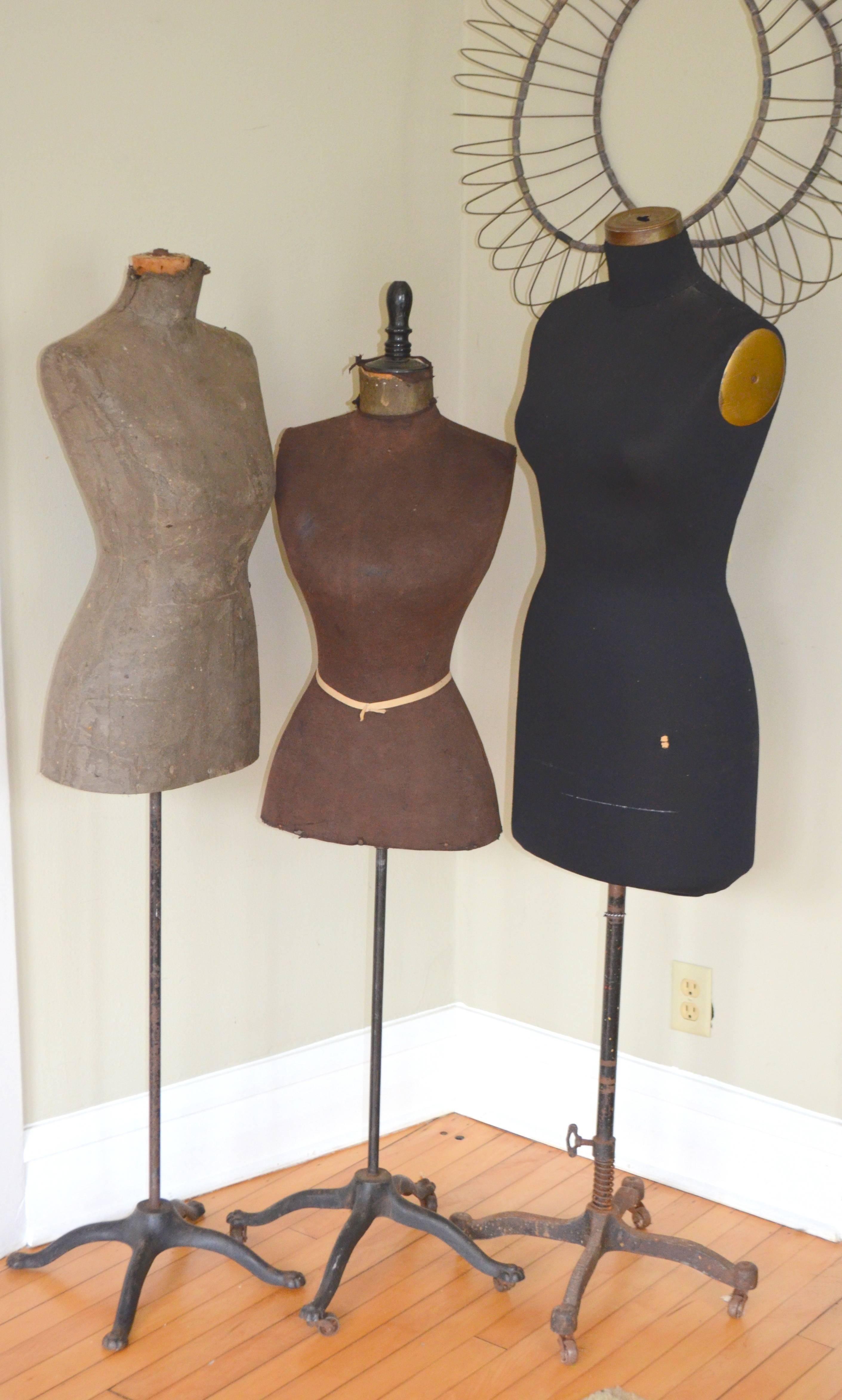 Mid-Century, Adjustable, Seamstress Dress Forms, Set of Three 3