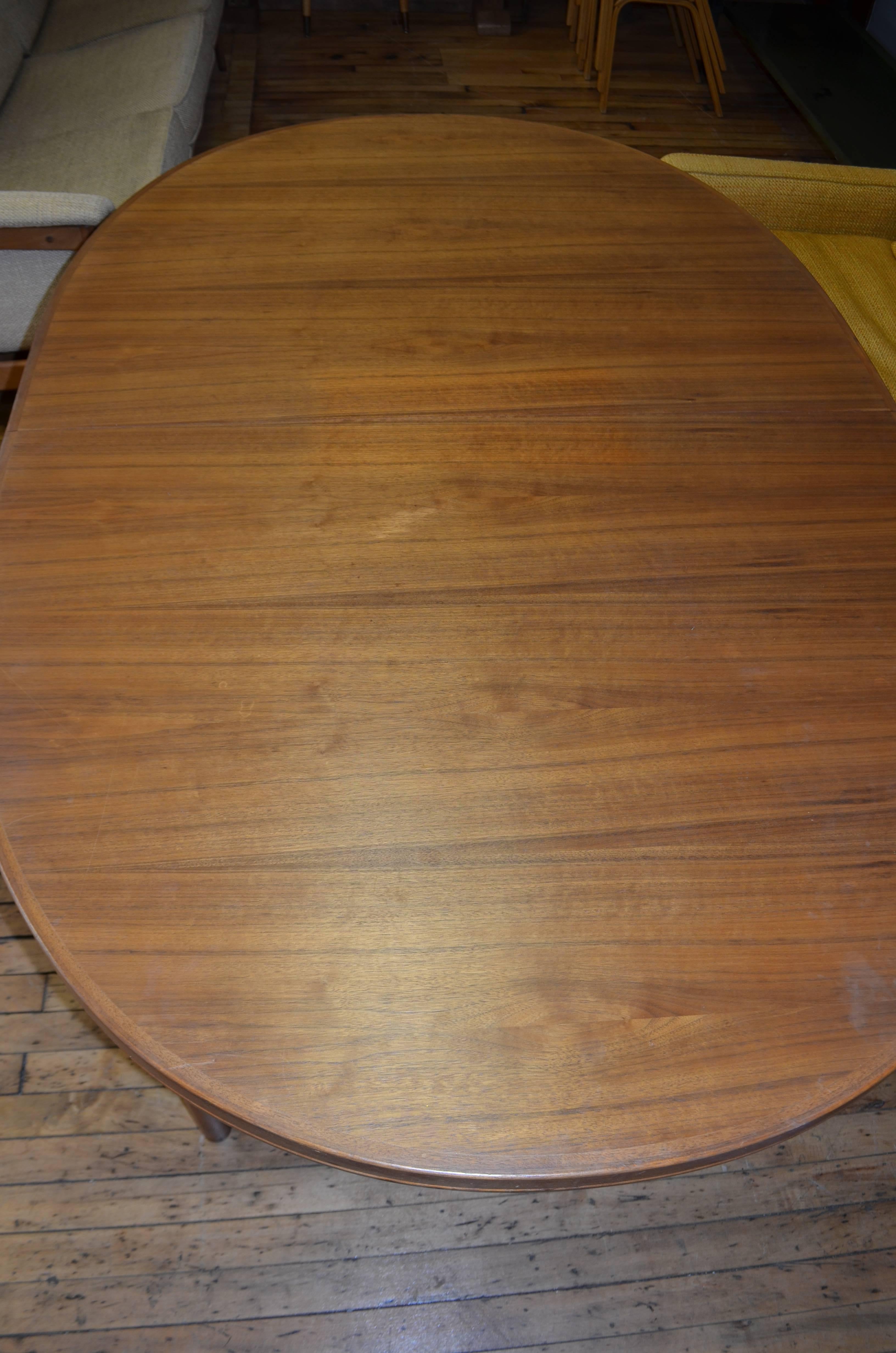 Mid-Century Modern Mid-Century Dining Table of Teak with Two Inserts