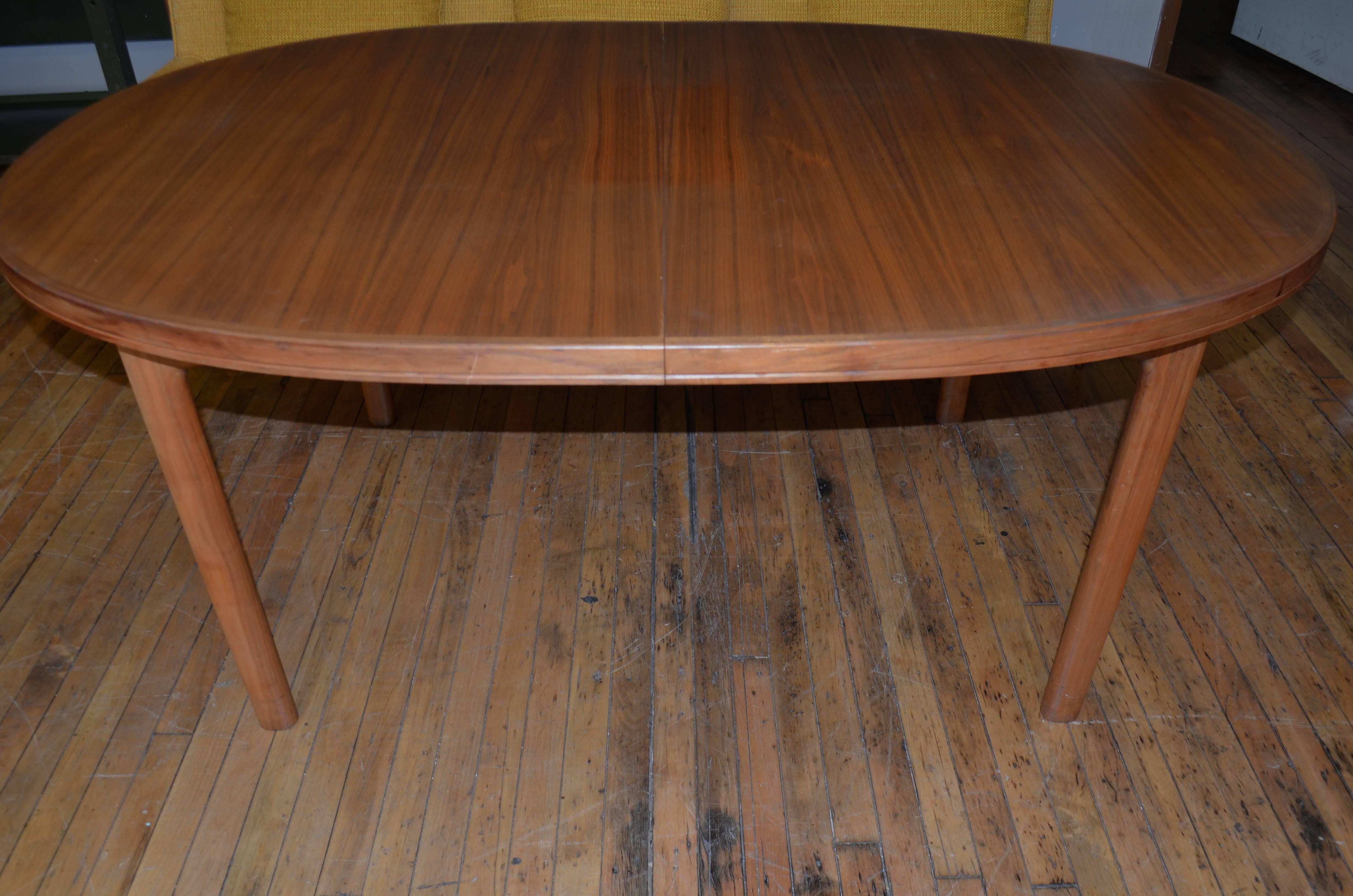20th Century Mid-Century Dining Table of Teak with Two Inserts