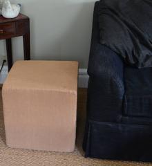 Antique Linen Fabric as Ottoman Pouf, circa 1800s