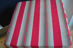 Antique French Ticking Fabric as Ottoman Pouf