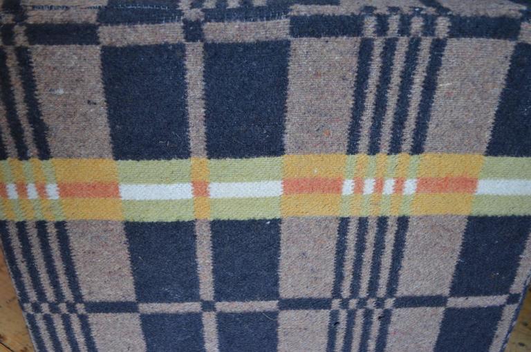 Antique Wool Carriage Horse Blanket as Pouf Ottoman at 1stDibs
