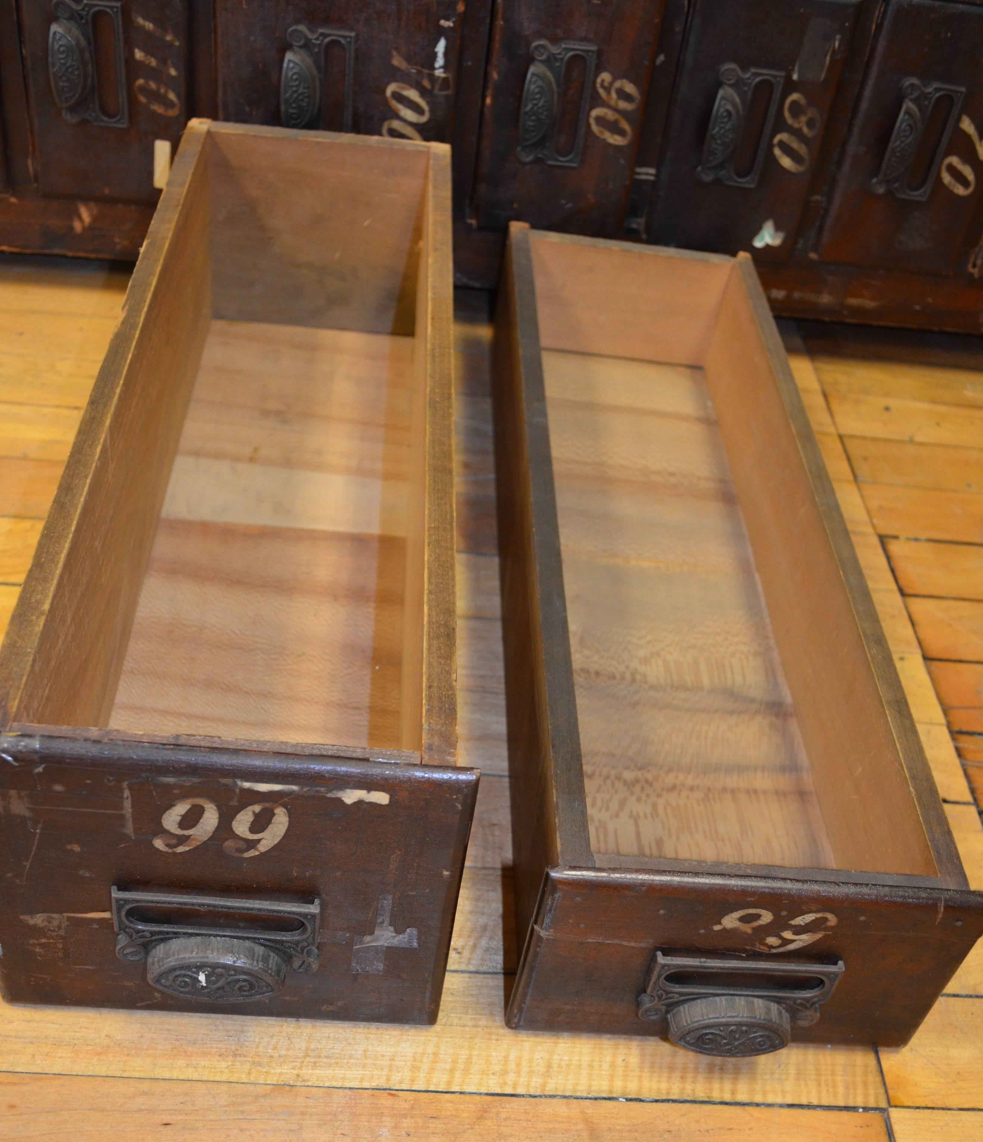 Late 18th Century, Oak Card Catalog File Cabinet Storage with 170 Drawers 1