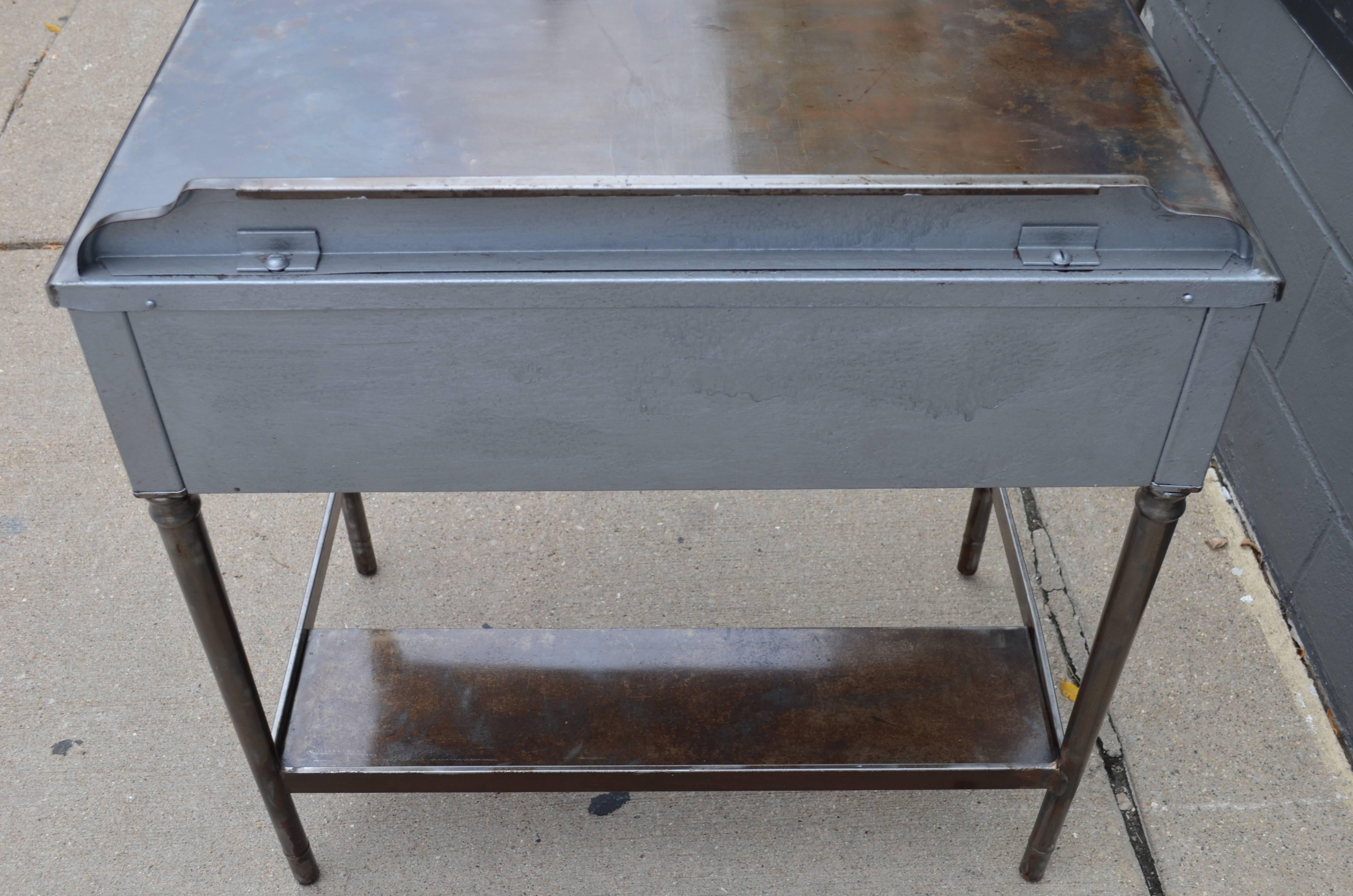Mid-Century Simmons Steel Desk with Steel Chair Labelled Physicians' Nurses' 3