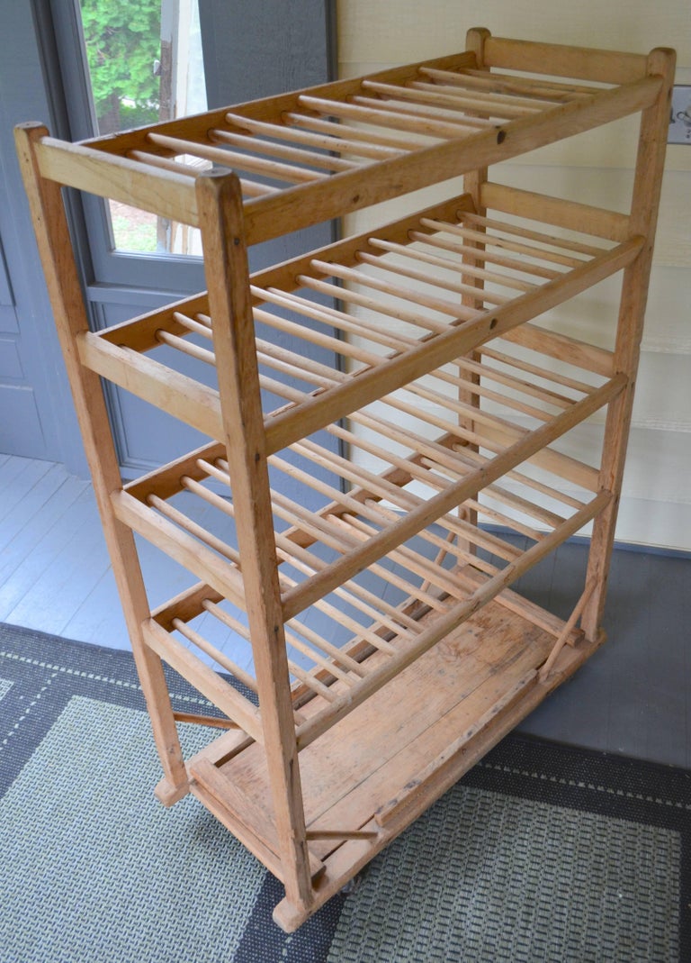 Baker's Rack / Bread Cart of Wood on Wheels for Bath or Kitchen or