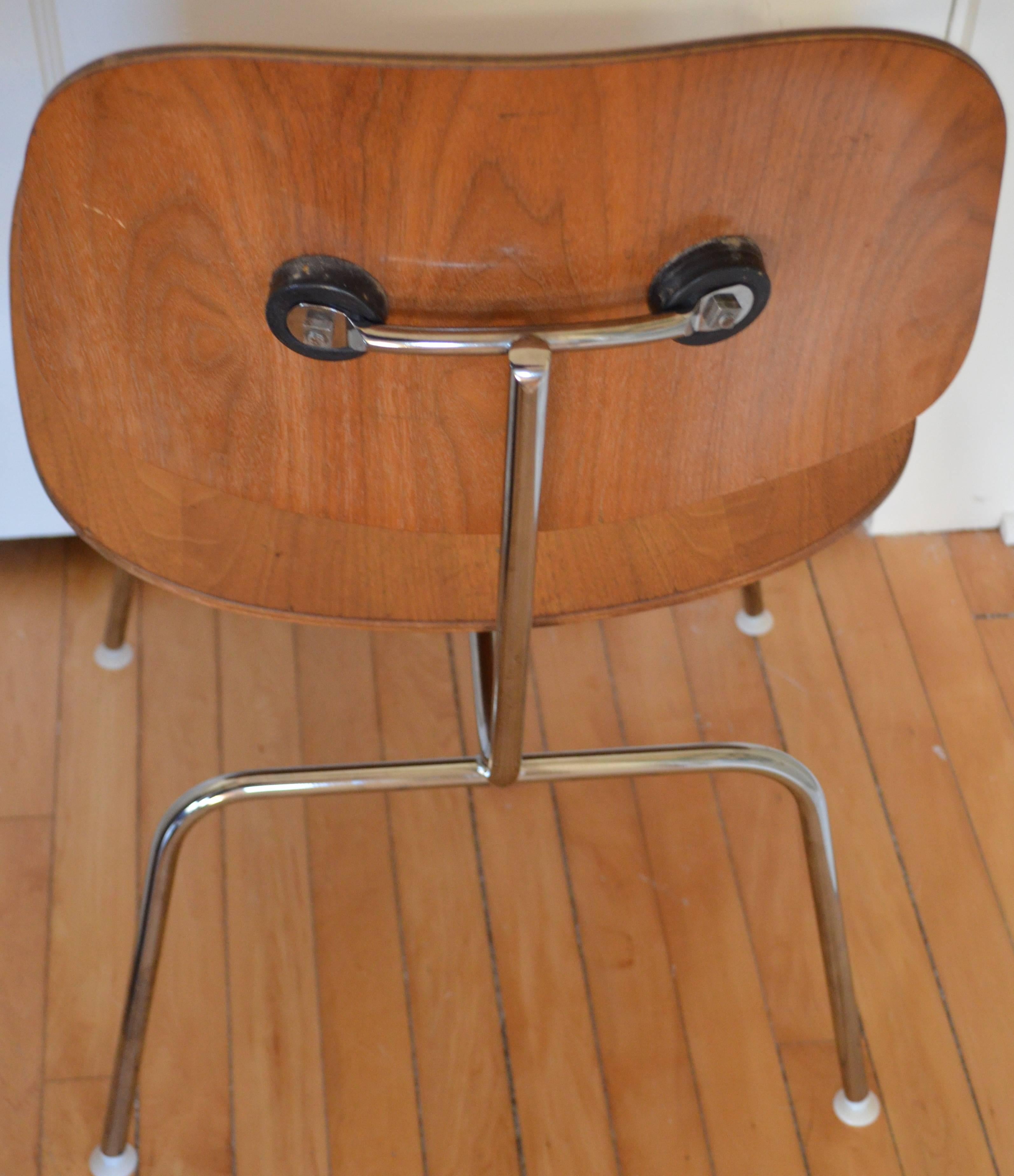 Stainless Steel Herman Miller 1950s Walnut Dining Room Chair Chairs w/new HM Frames; Qty avail