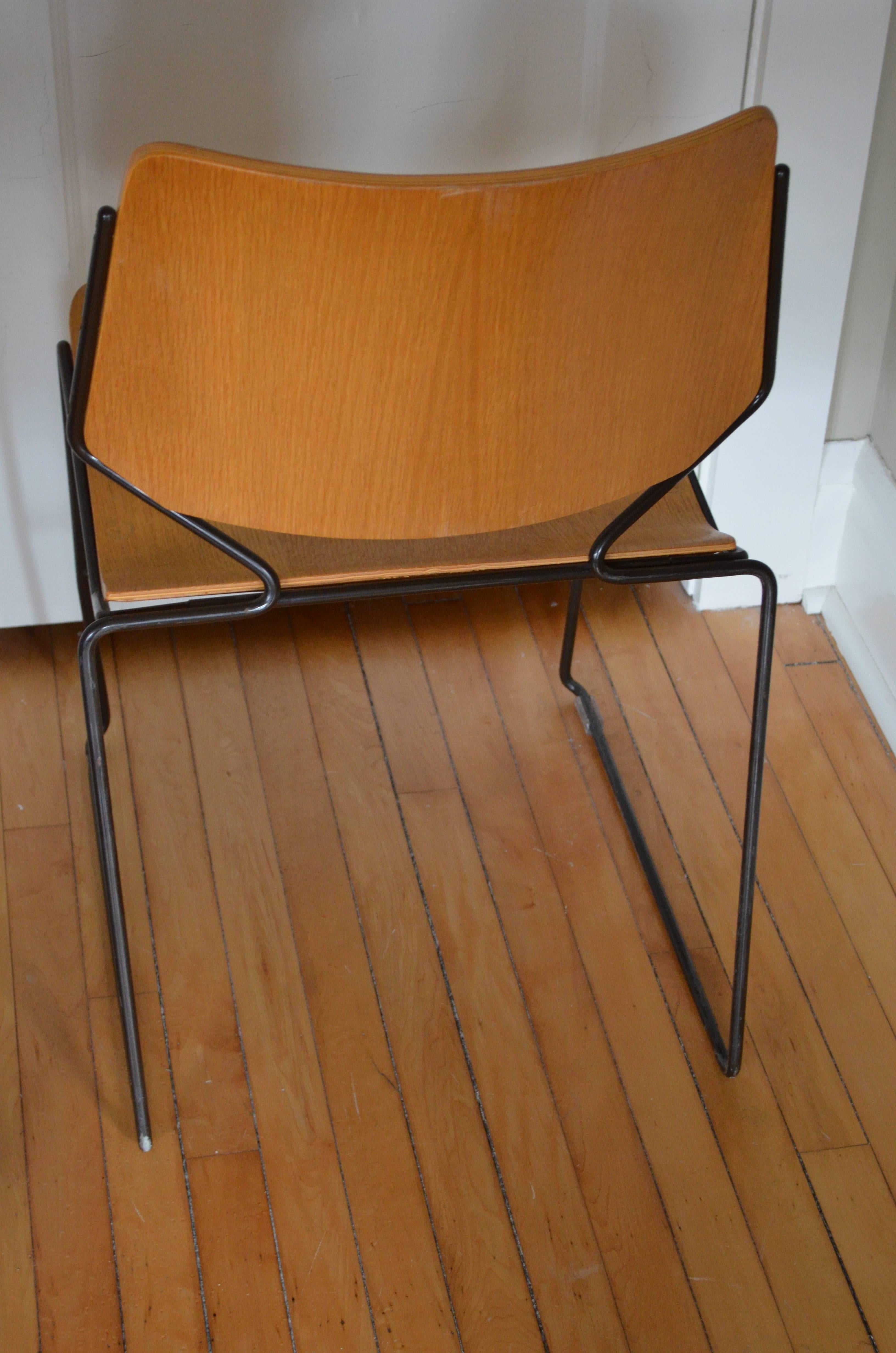 Late 20th Century Lot of 60 Vintage Dining Room Chairs w/Oak Veneer Seats; priced individually