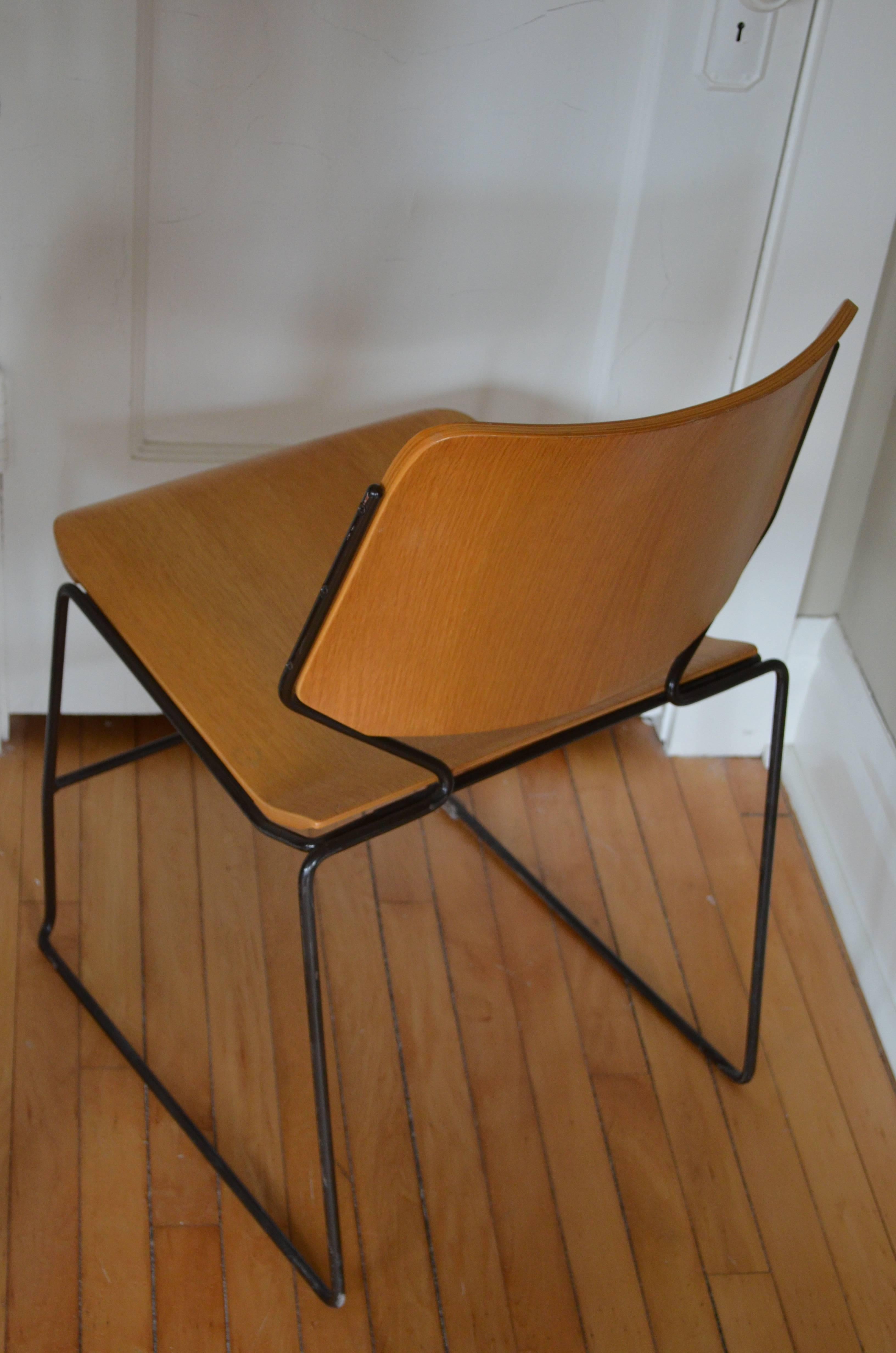 Steel Lot of 60 Vintage Dining Room Chairs w/Oak Veneer Seats; priced individually