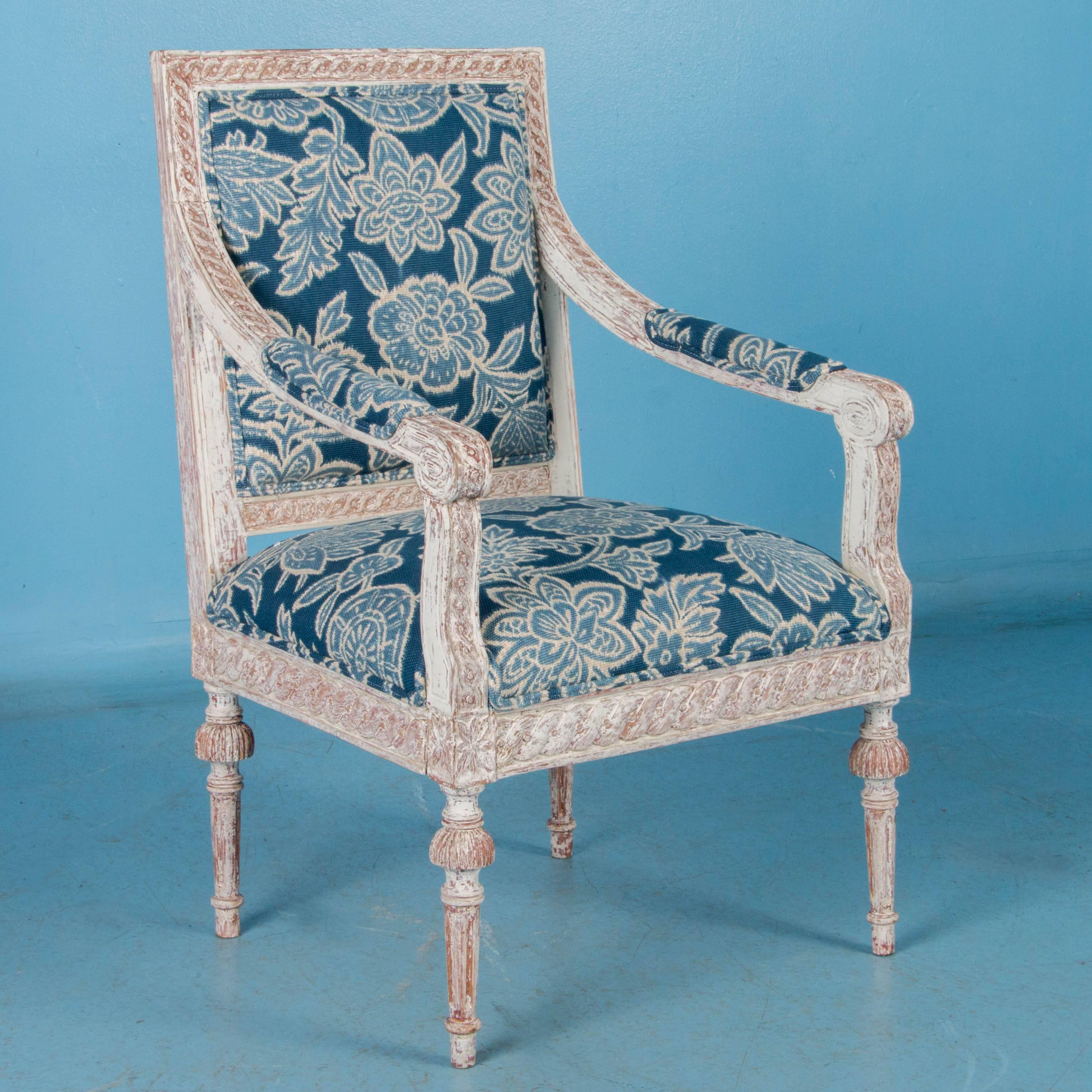 Swedish Pair of Antique 19th Century Gustavian Armchairs from Sweden