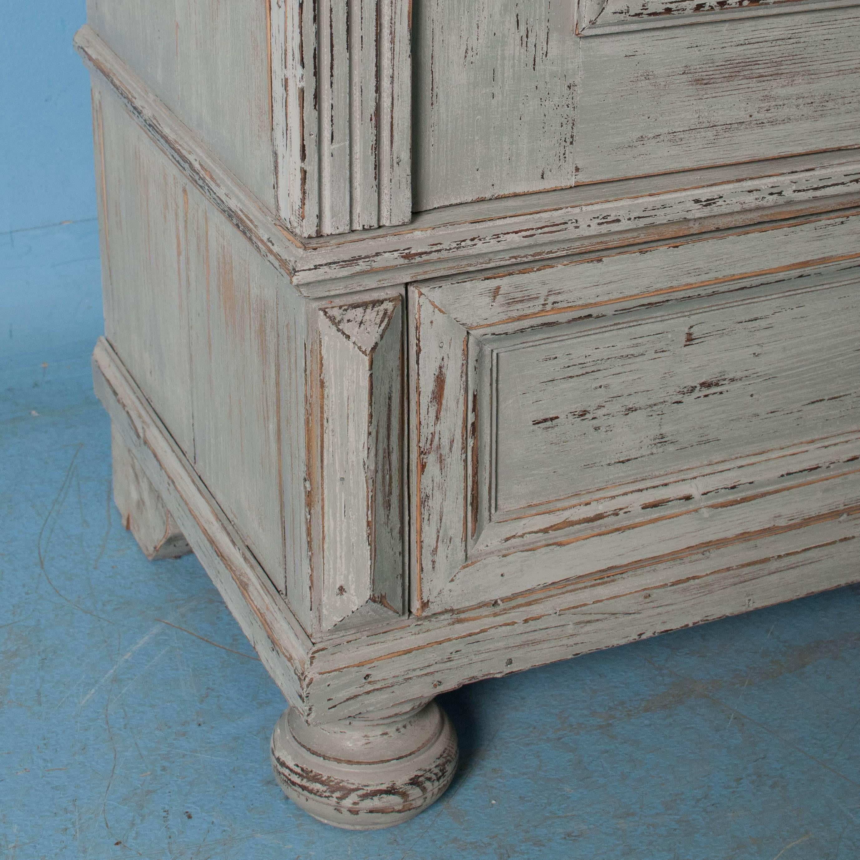 19th Century Rare Pair of Gustavian Gray Painted Antique Bookcases