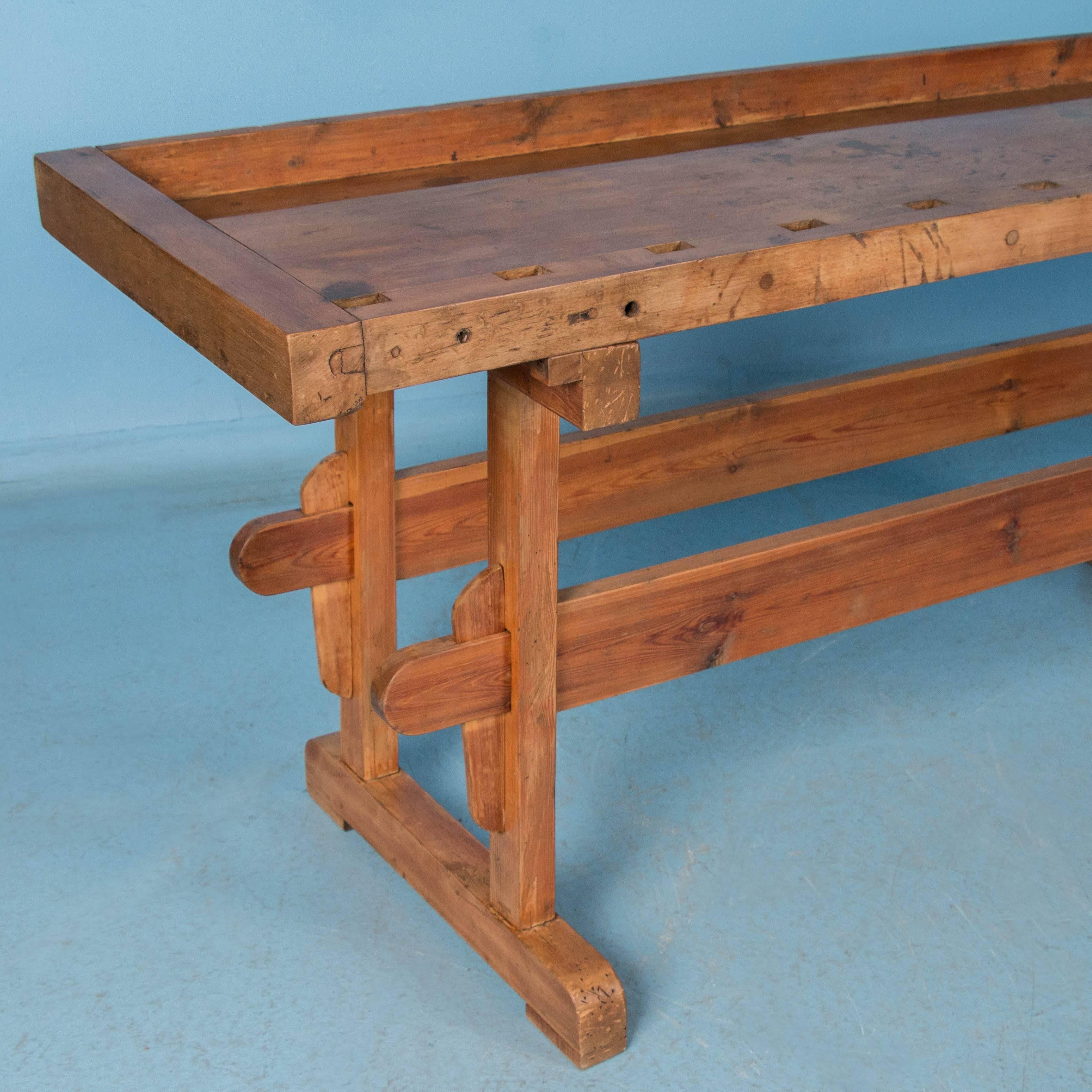 Danish Antique Carpenter's Workbench/Console Table