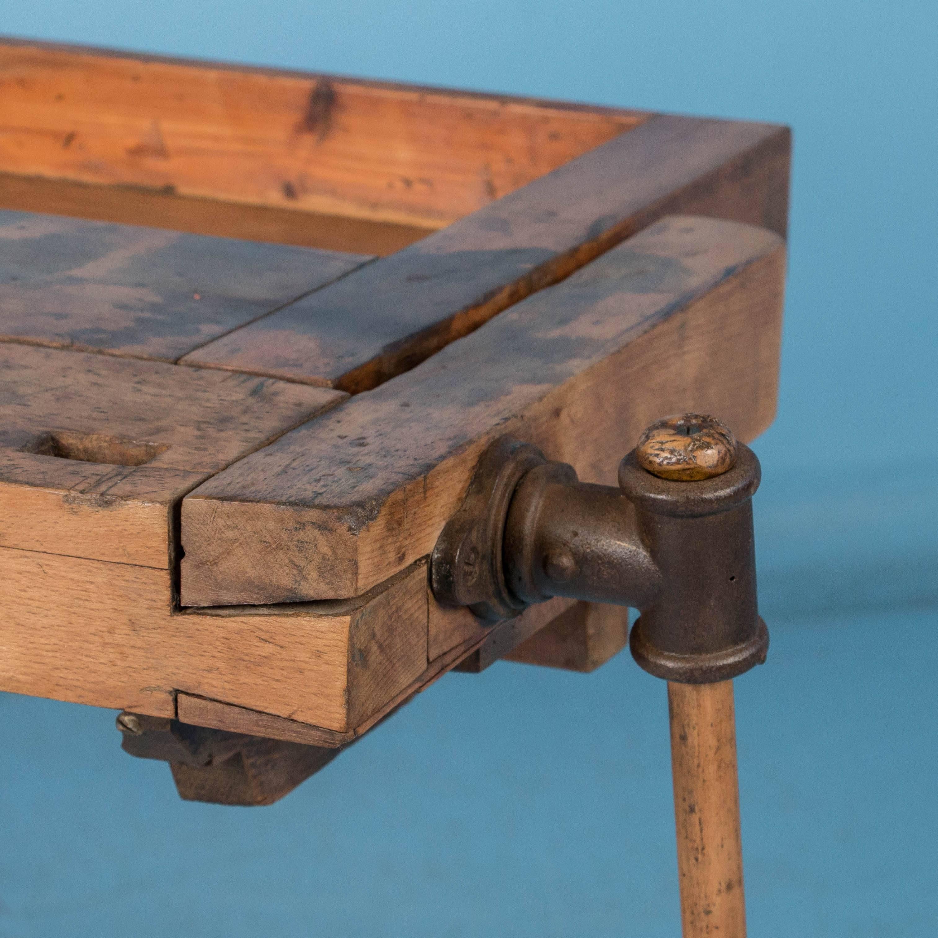19th Century Antique Carpenter's Workbench/Console Table