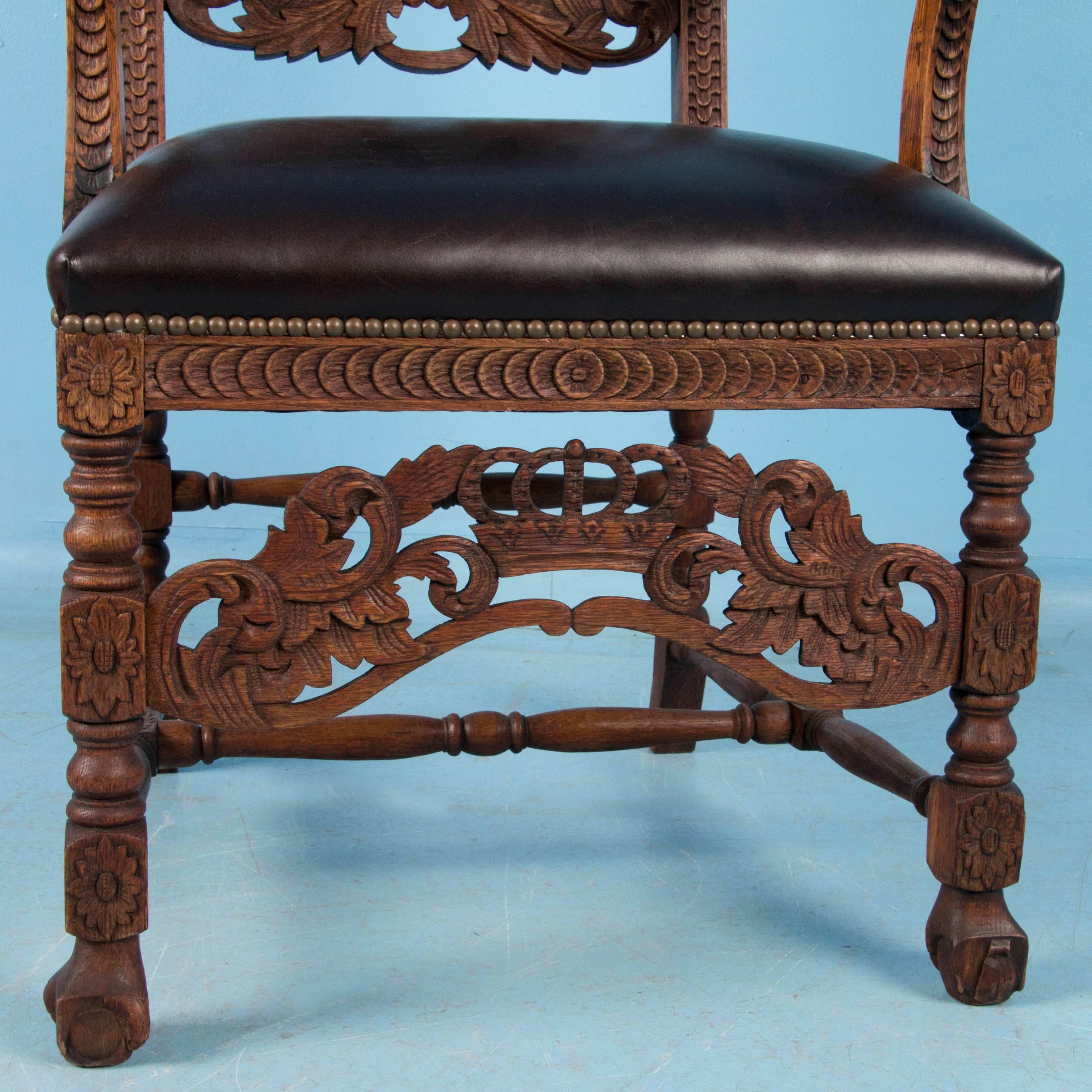 Antique Hand-Carved Danish Baroque Armchair 2
