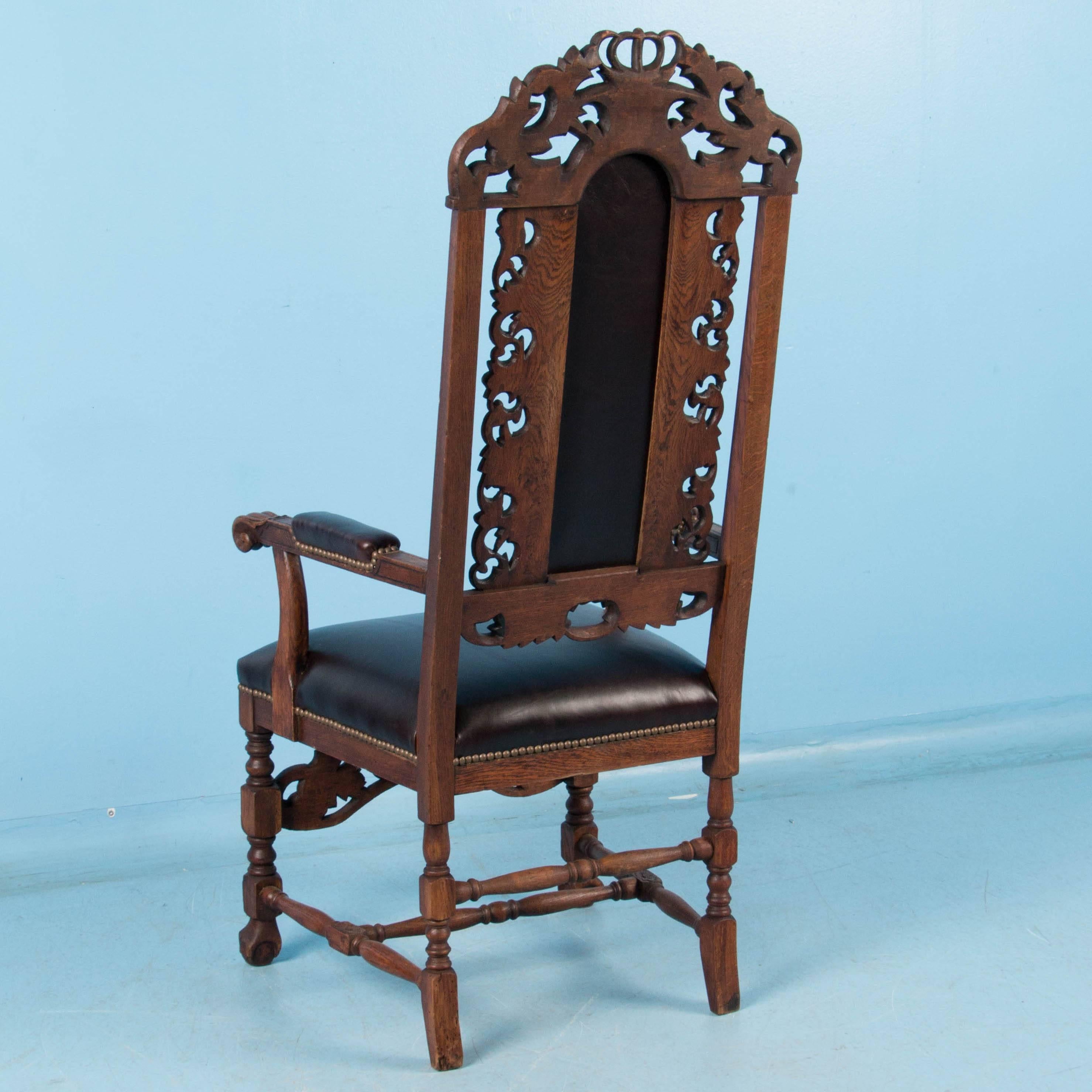 Antique Hand-Carved Danish Baroque Armchair In Good Condition In Round Top, TX