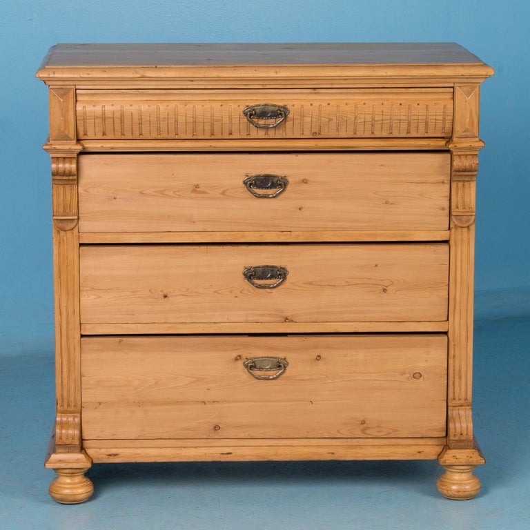 Antique Danish Pine Chest of Drawers For Sale at 1stdibs