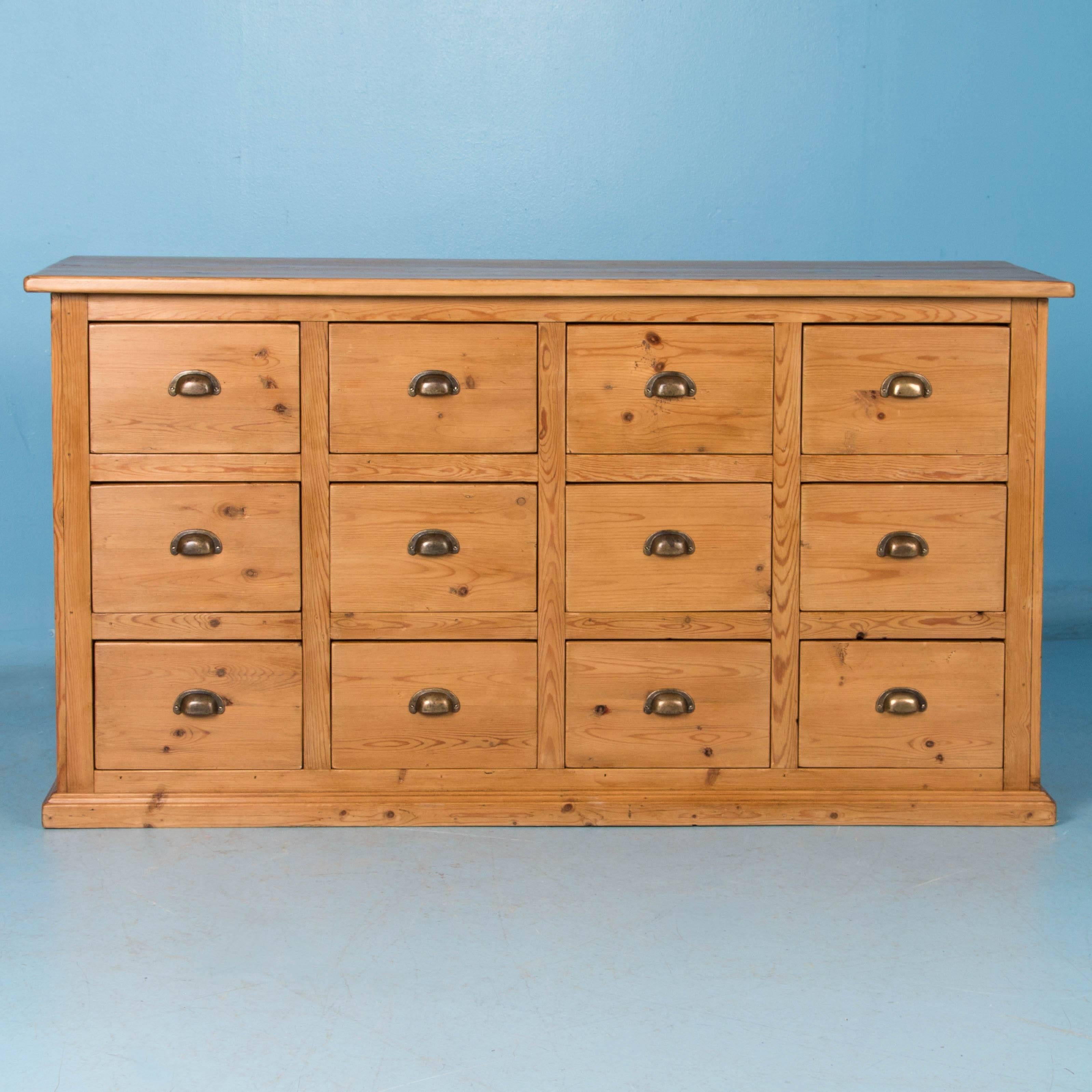 Danish Antique Pine Grocer's Counter / Cabinet From Denmark