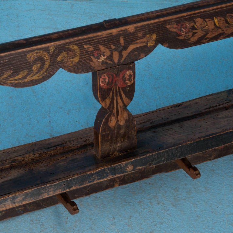 Antique Hungarian Folk Art Painted Hanging Wall Rack at 1stDibs