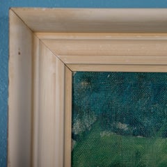 Vintage Oil Painting of a Girl Reading on a Bench by Robert Leepin