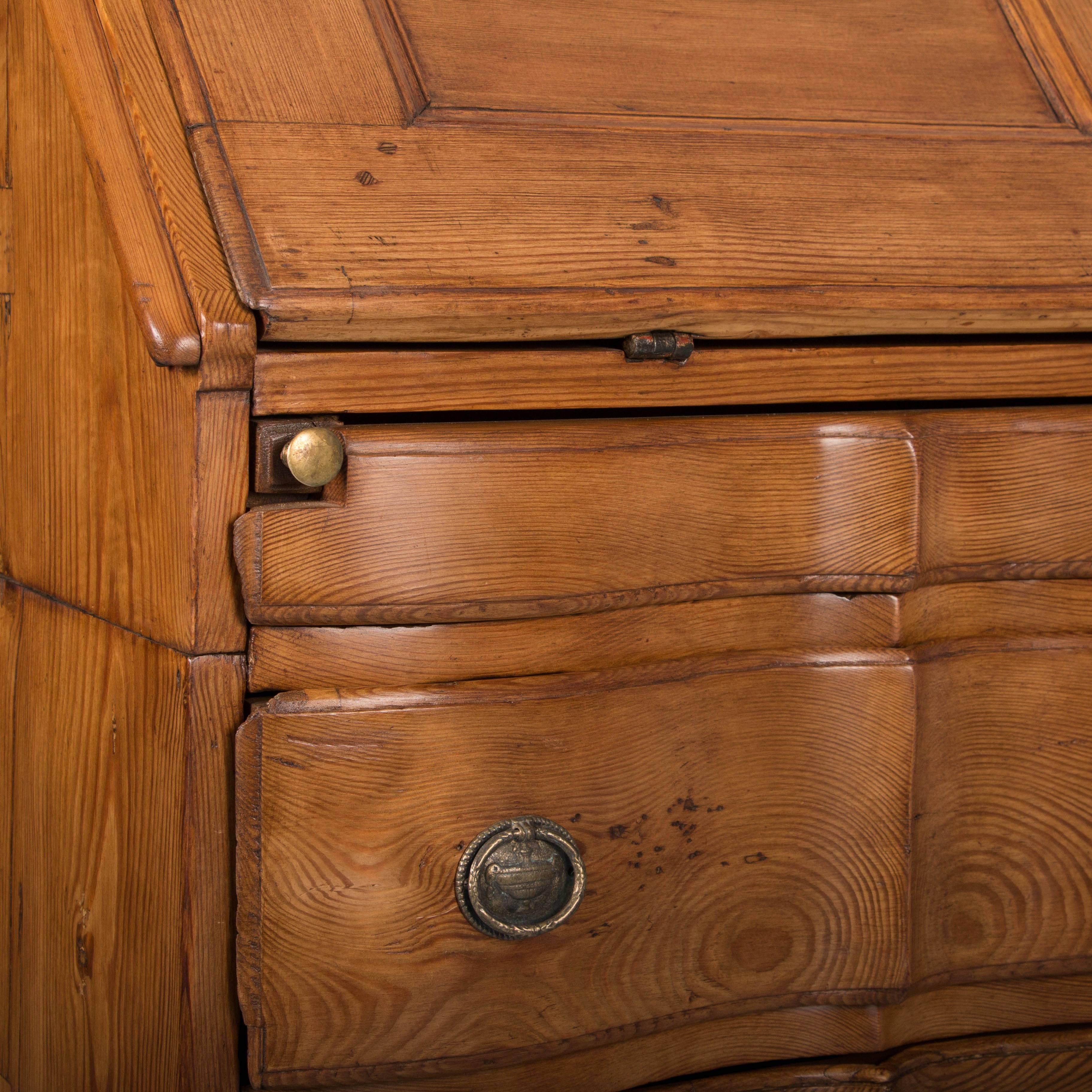 Antique Danish Baroque Drop Front Bureau Secretary, circa 1770 2