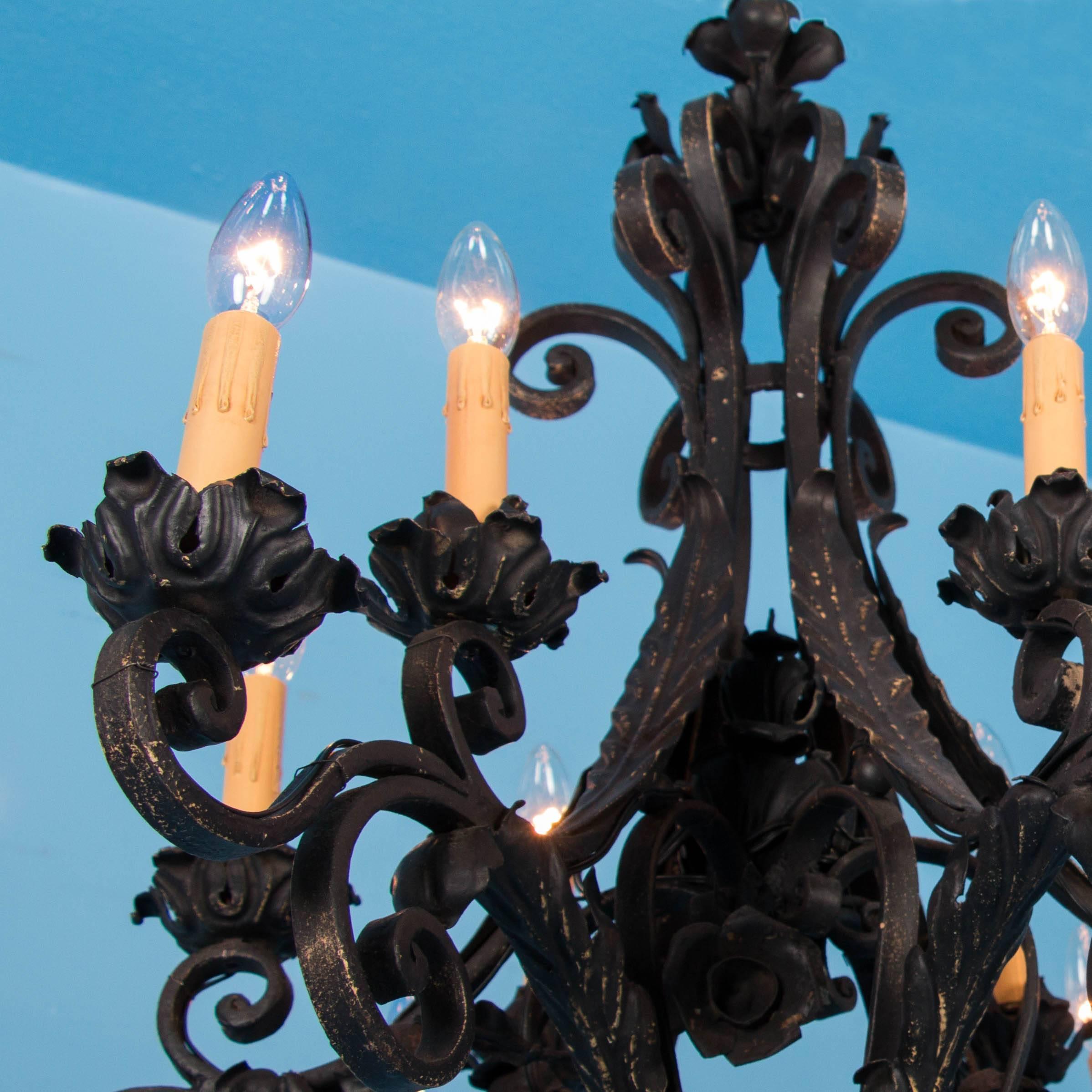 antique wrought iron chandeliers for sale