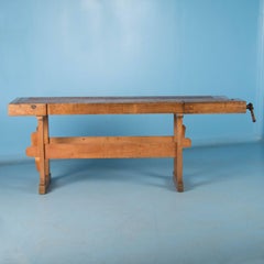 Antique Danish Carpenter's Workbench or Console Table